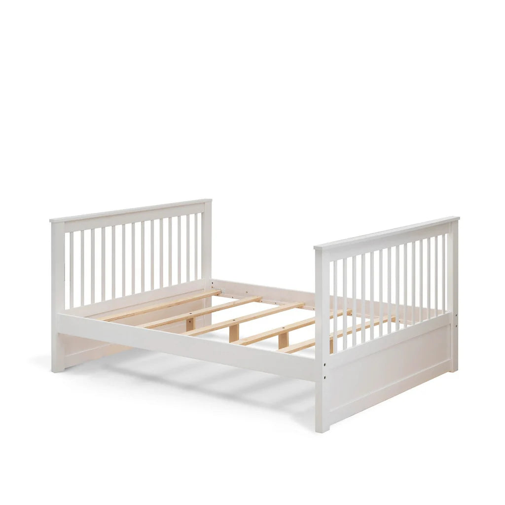 Merida Odessa Twin/Full White Wood Bunk Bed – Modern Space-Saving Design