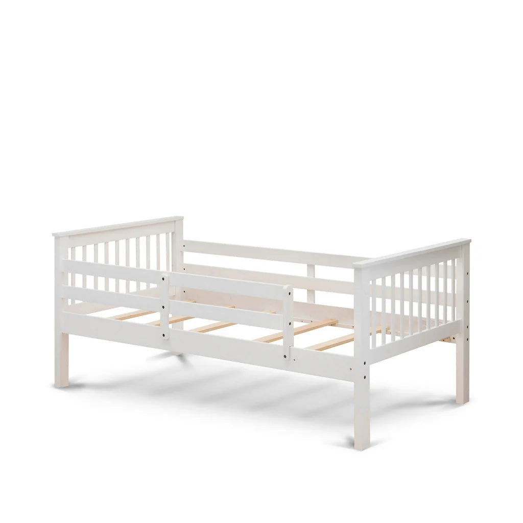 Merida Odessa Twin/Full White Wood Bunk Bed – Modern Space-Saving Design