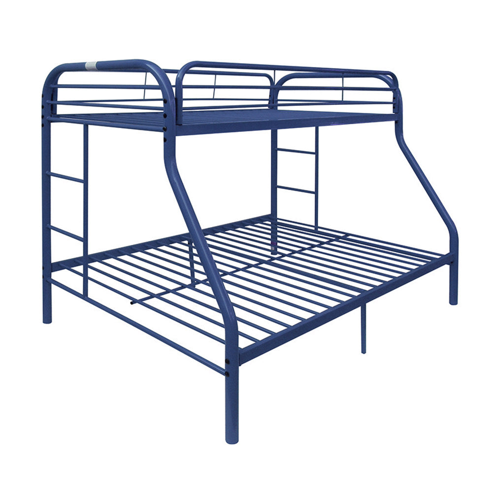 Lisa Tritan Metal Twin/Full Bunk Bed Gunmetal Space-Saving Design with Safety Rails