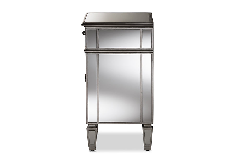 Claudia Hollywood Regency our Style Mirrored End Table