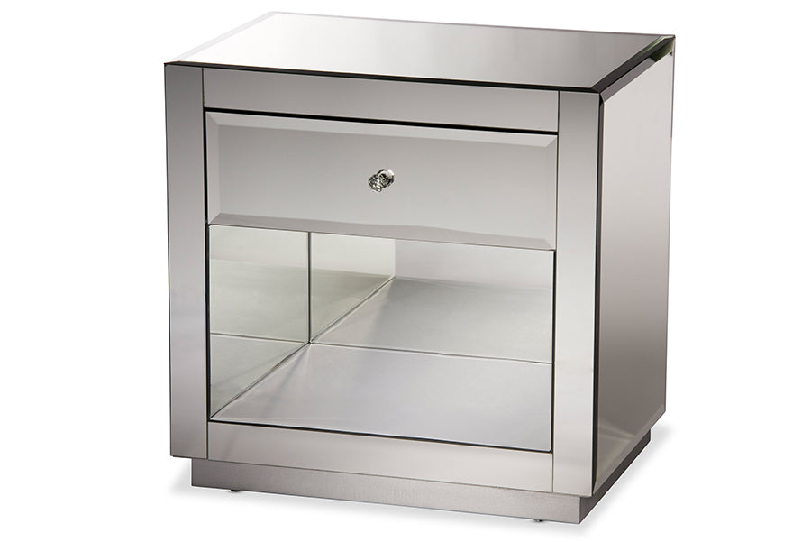Rochadh Modern and Contemporary Hollywood our Style 1-drawer and 1-shelf End Table