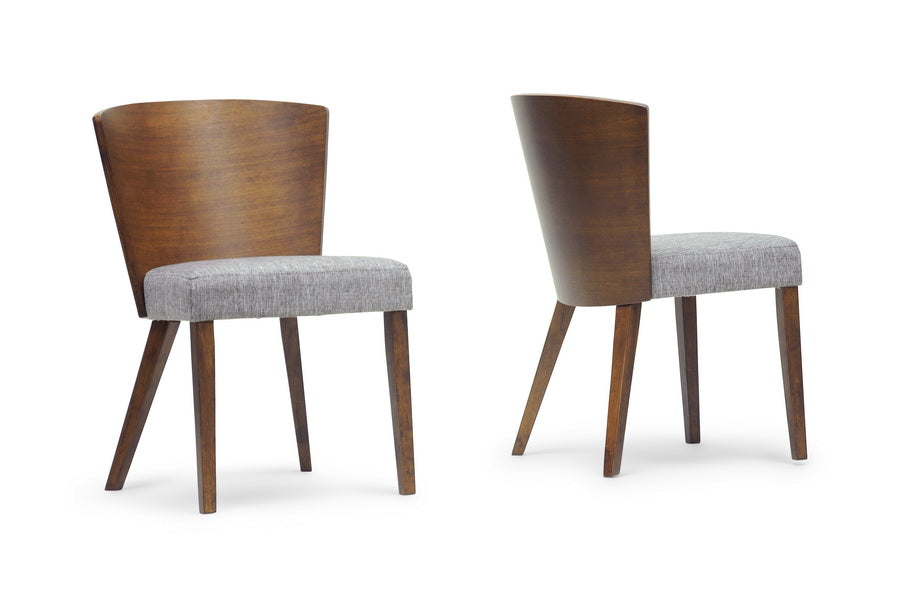 Sparrow Brown and "Gravel" Wood Modern Dining Chair (Set of 2)