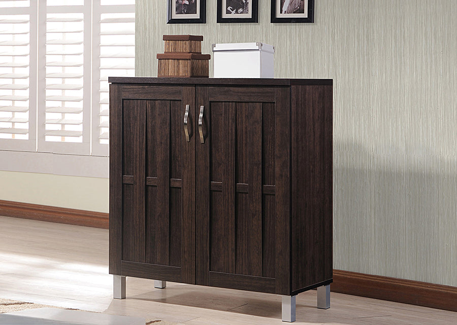 Excel Modern and Contemporary Dark Brown Sideboard Storage Cabinet