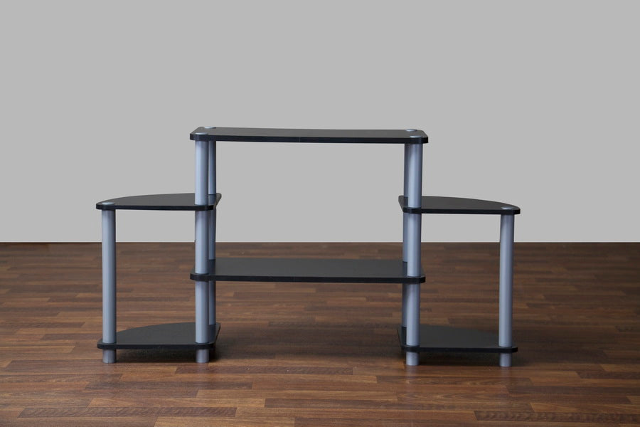Orbit Black and Silver 3-Tier TV Stand
