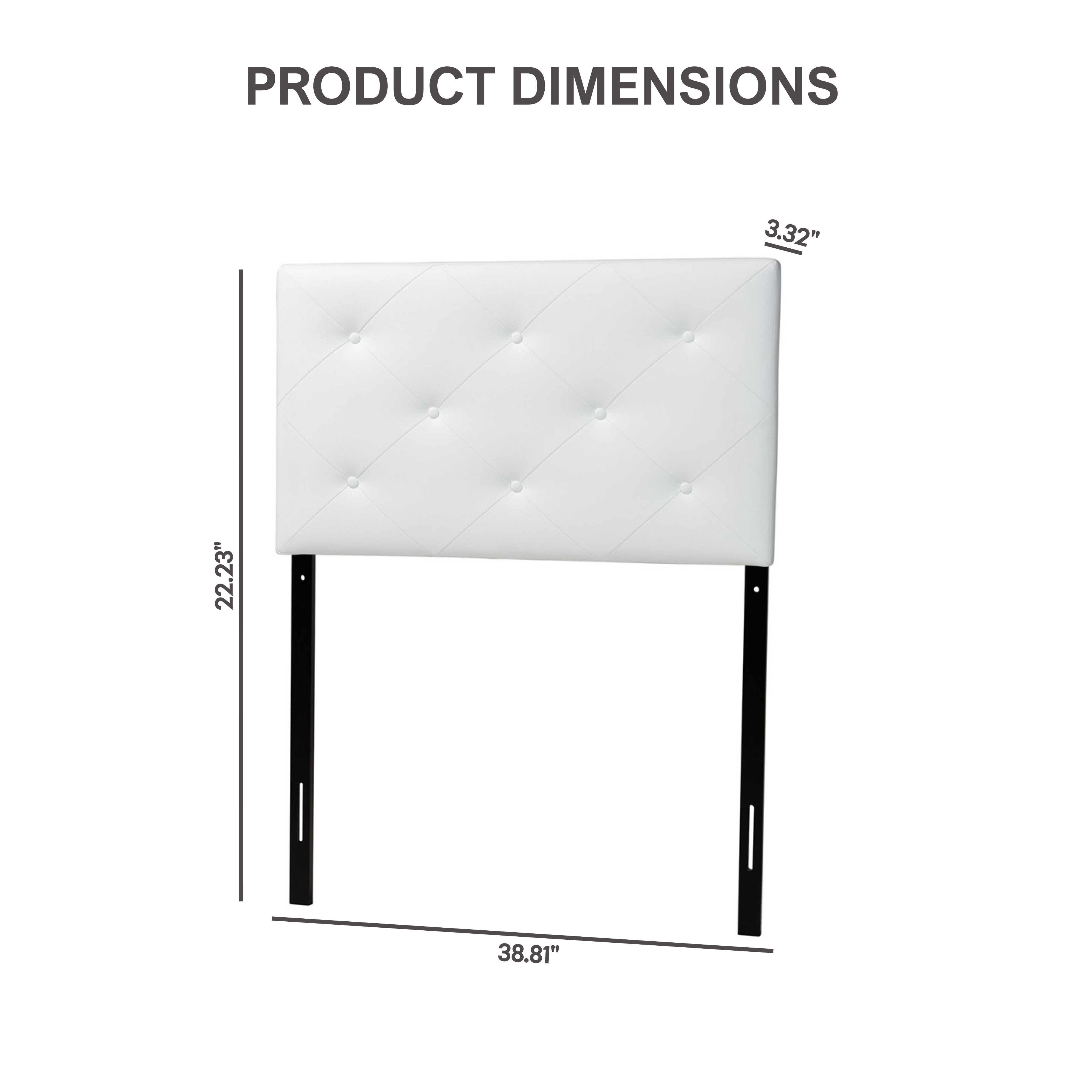 Baltimore Modern and Contemporary White Faux Leather Upholstered Twin Size Headboard