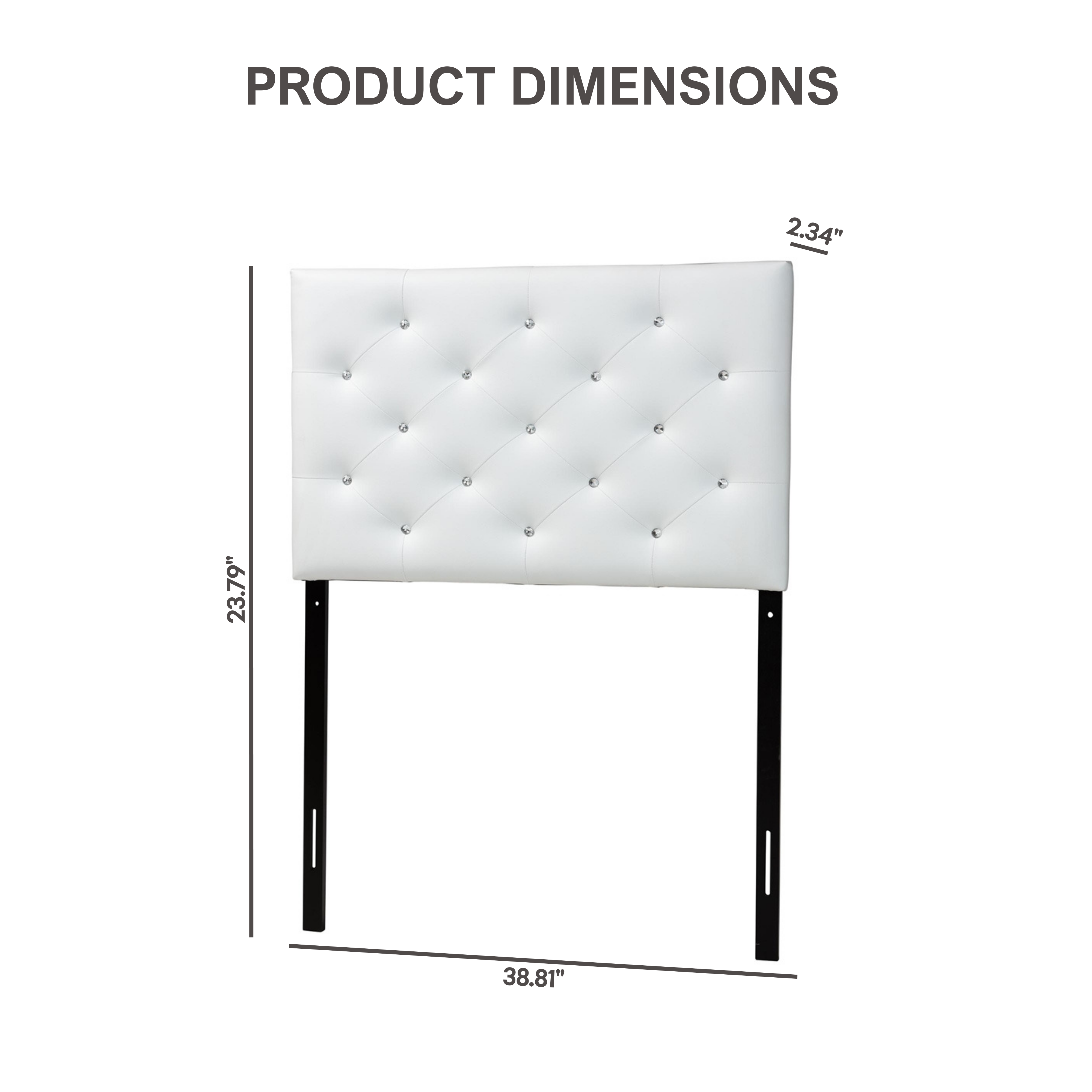 Viviana Modern and Contemporary White Faux Leather Upholstered Button-Tufted Twin Size Headboard