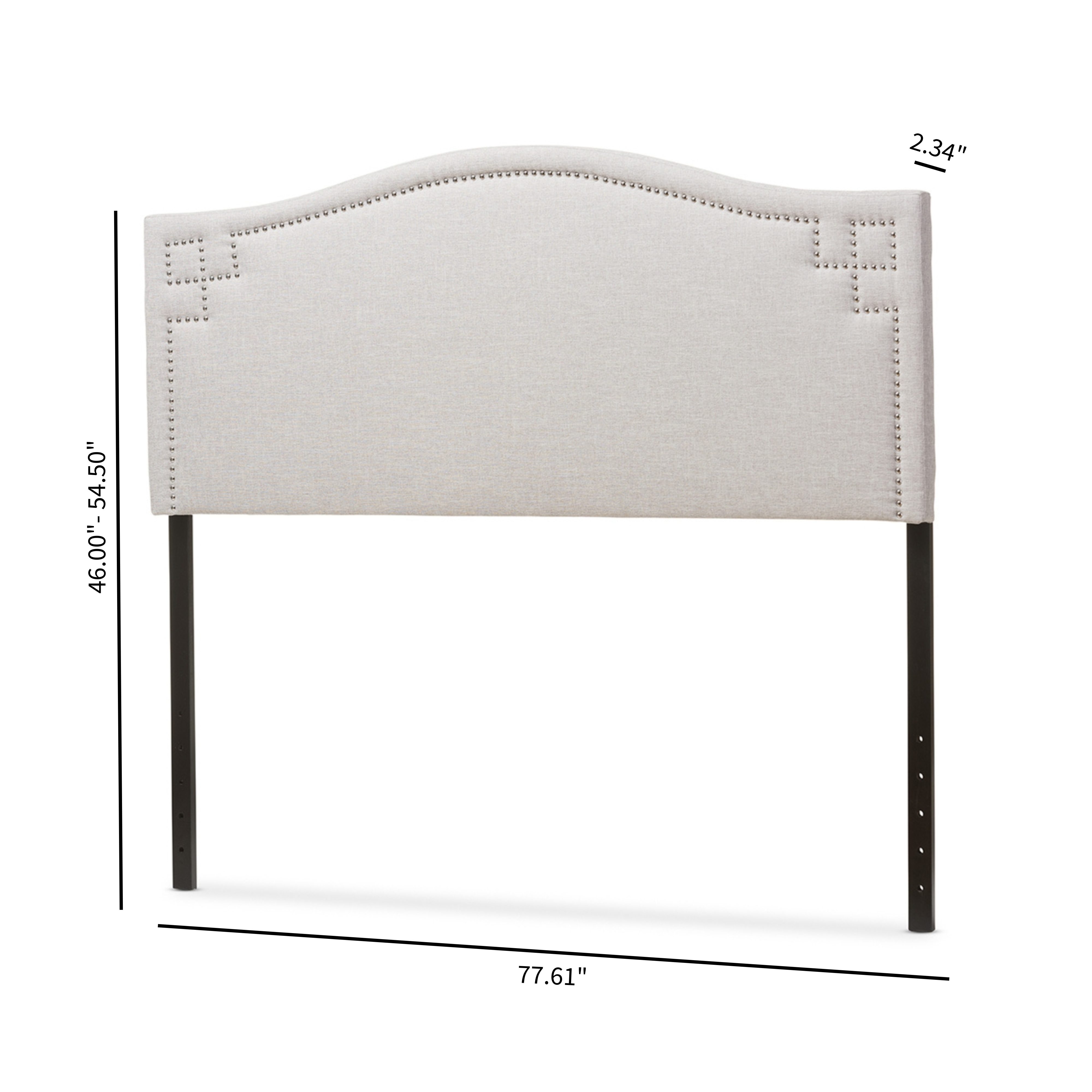 Aubrey Modern and Contemporary Grayish Beige Fabric Upholstered King Size Headboard