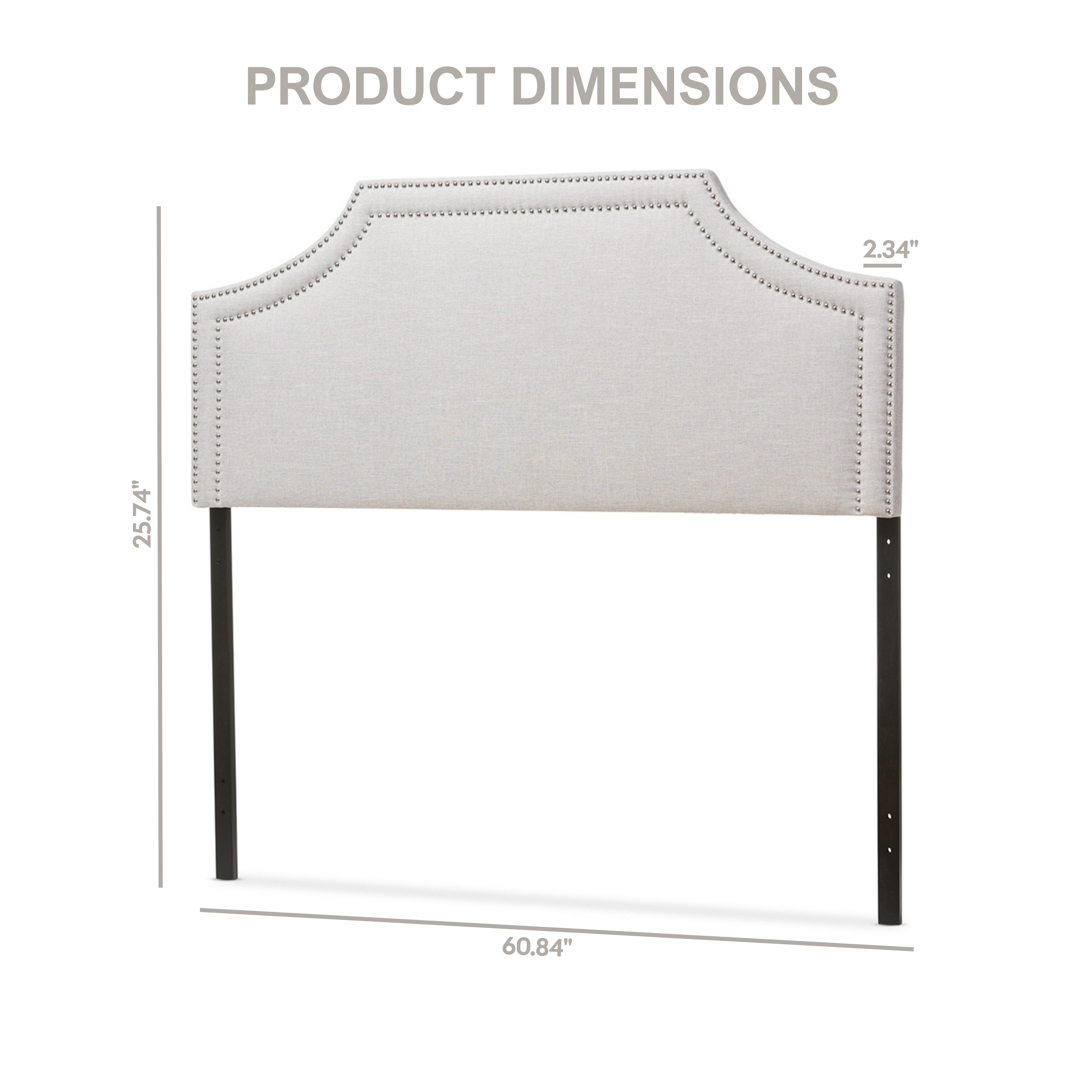 Avignon Modern and Contemporary Grayish Beige Fabric Upholstered Queen Size Headboard