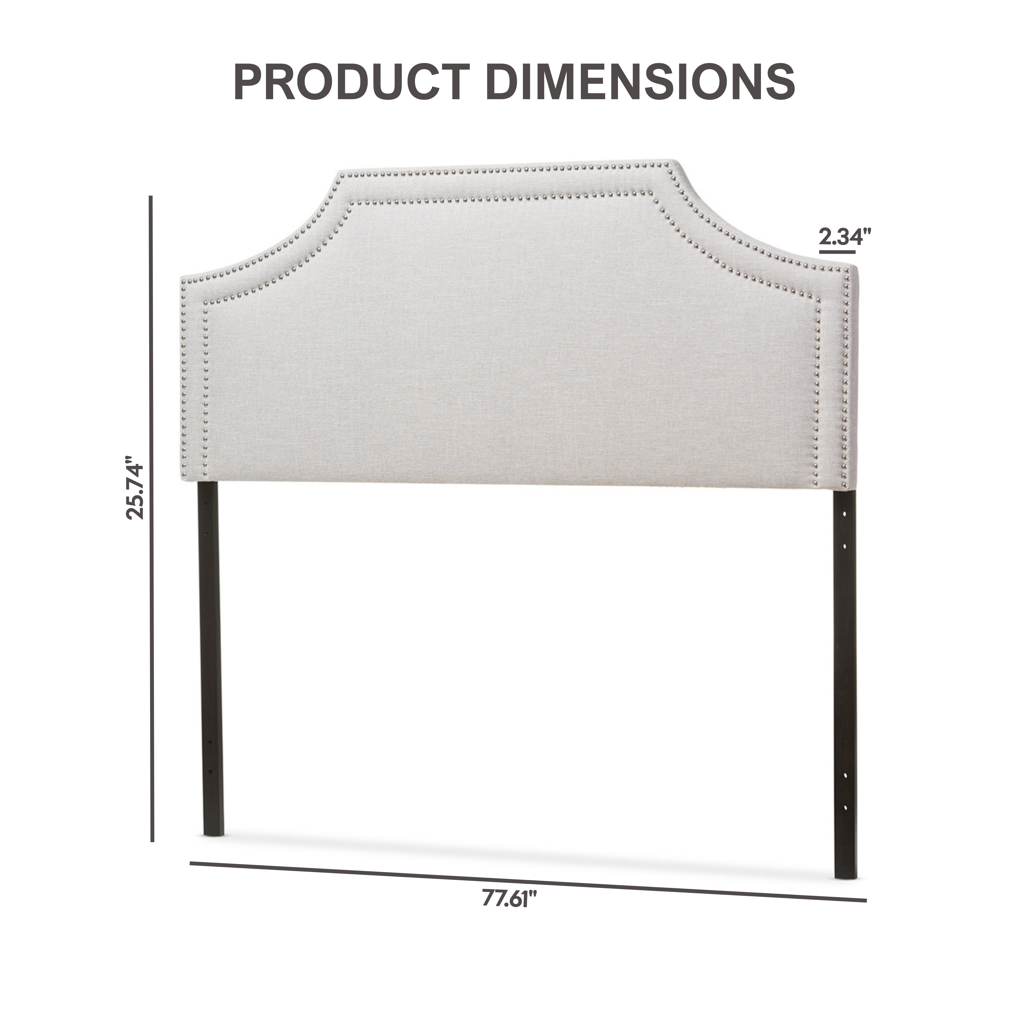 Avignon Modern and Contemporary Grayish Beige Fabric Upholstered King Size Headboard