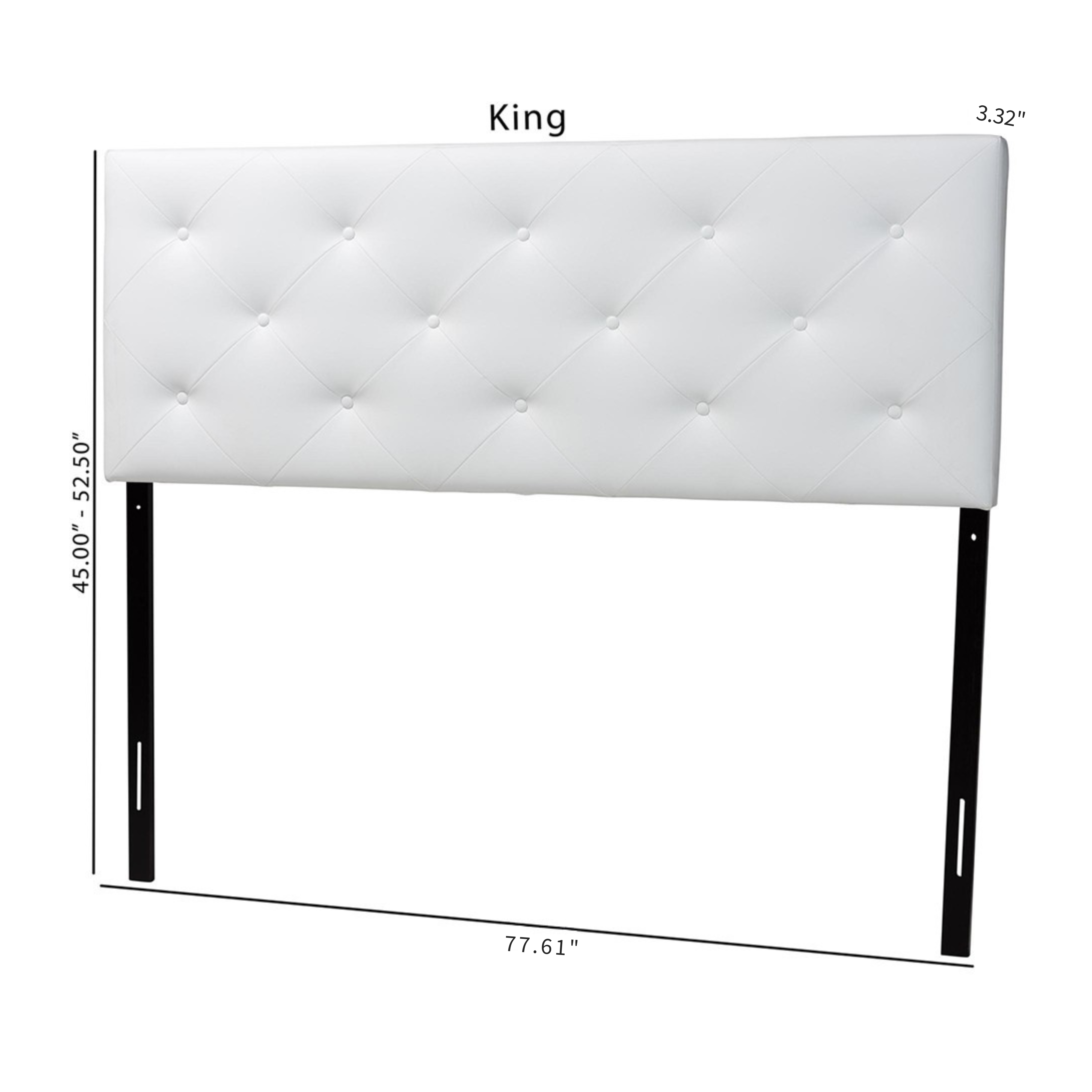 Baltimore Modern and Contemporary King White Faux Leather Upholstered Headboard
