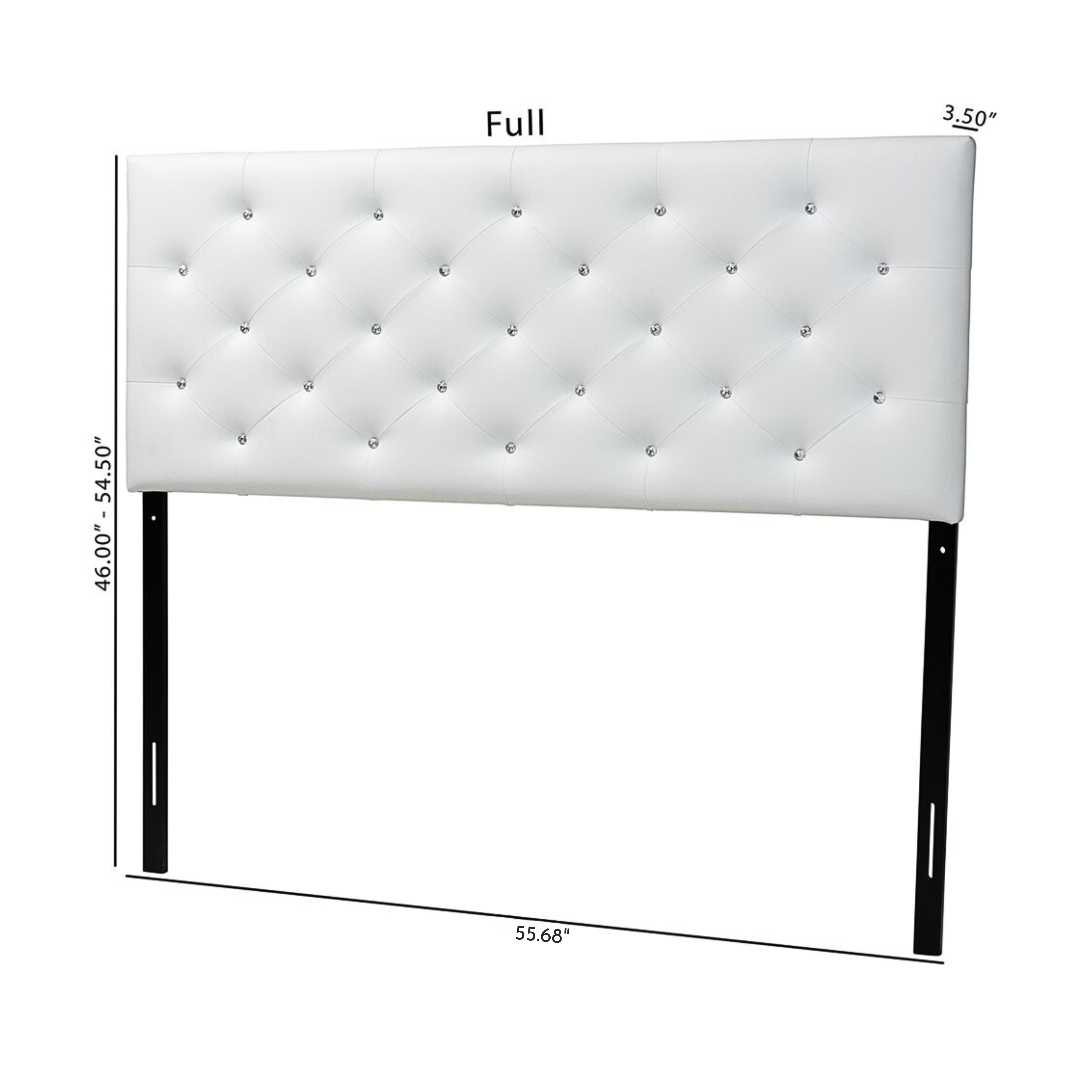 Viviana Modern and Contemporary White Faux Leather Upholstered Button-tufted Full Size Headboard