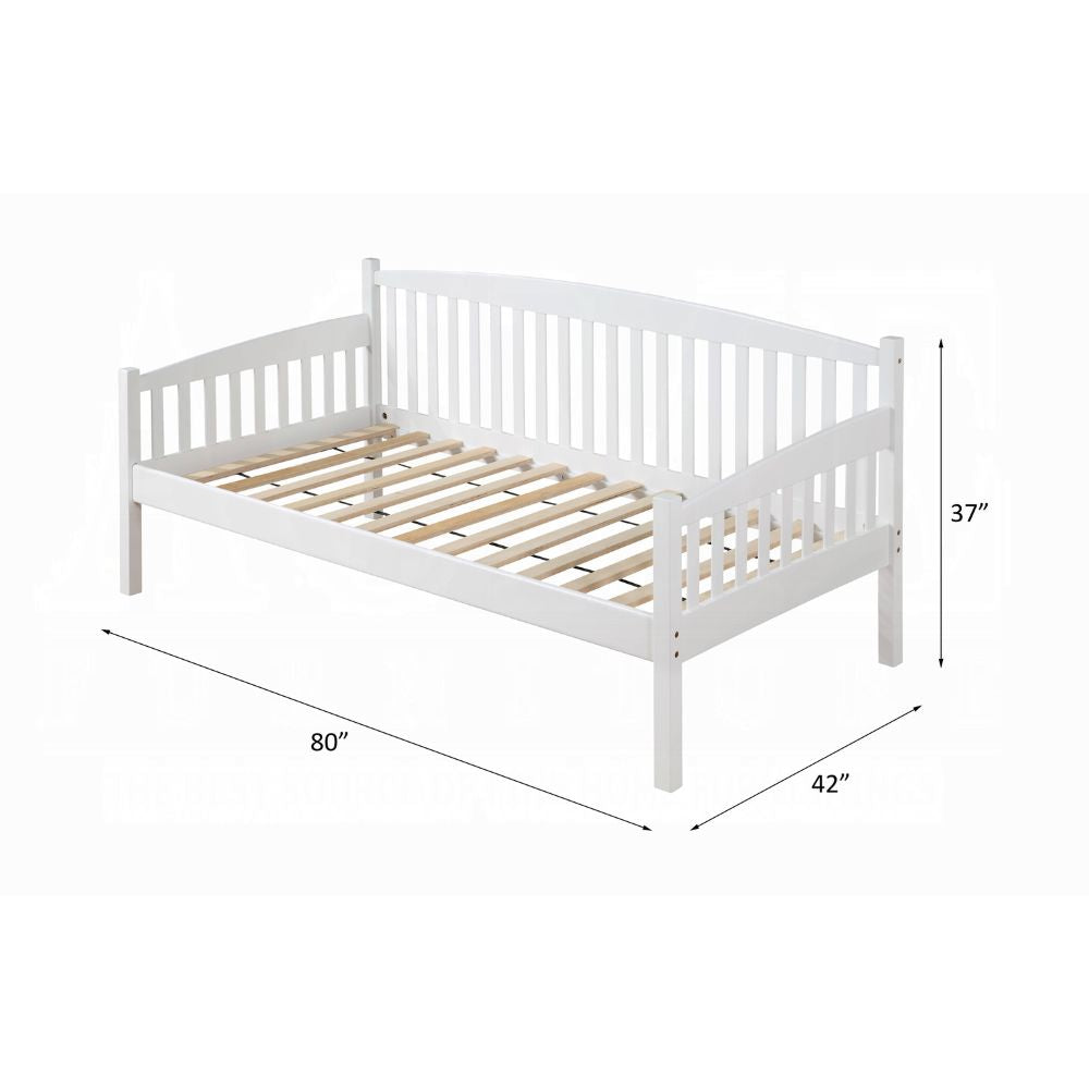 Lindar Caryn Twin Wooden Daybed – Industrial Style Youth Bed with Metal Accents