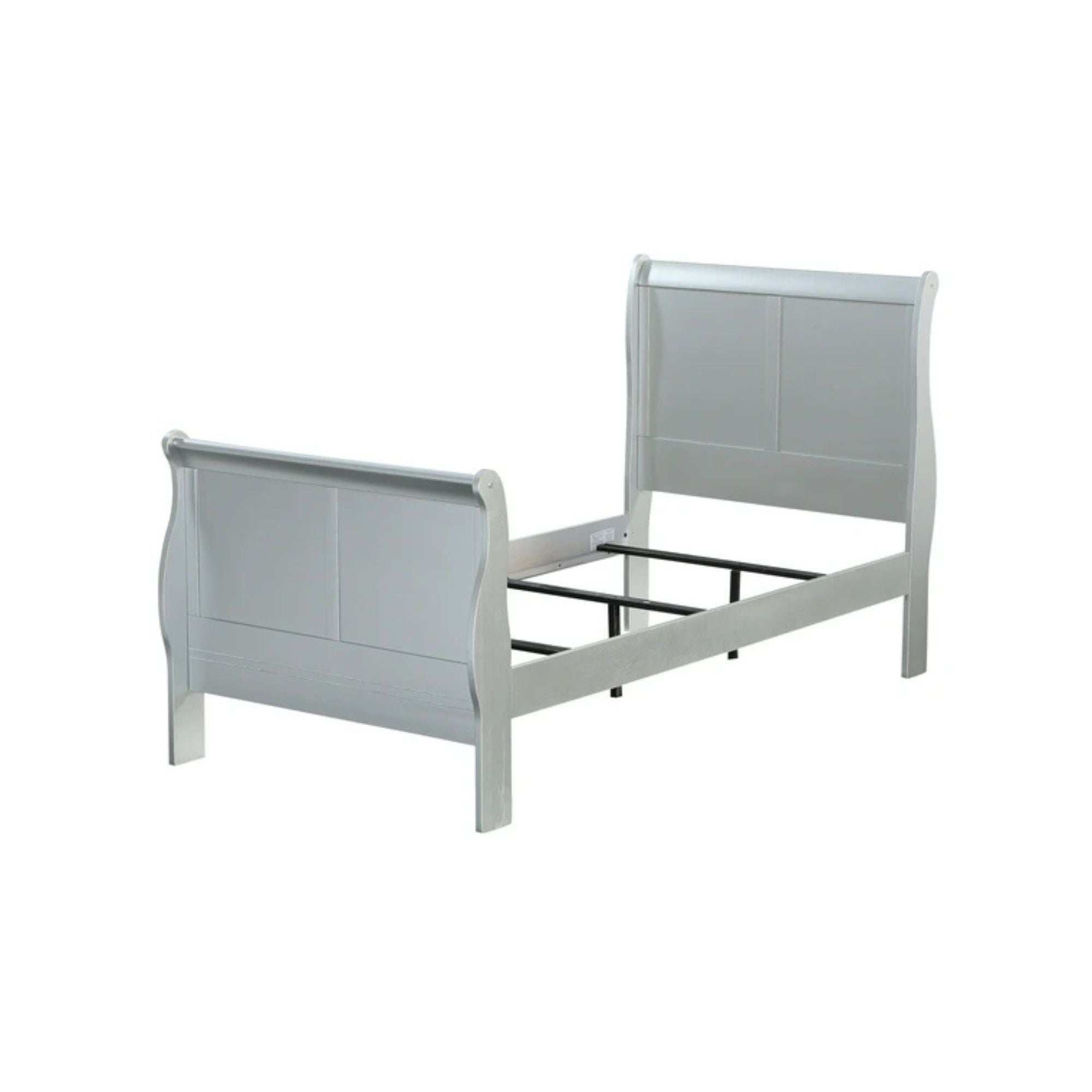 Mallu Louis Philippe III Twin Size Bed – Cherry Finish Sleigh Frame for Kids or Guest Room