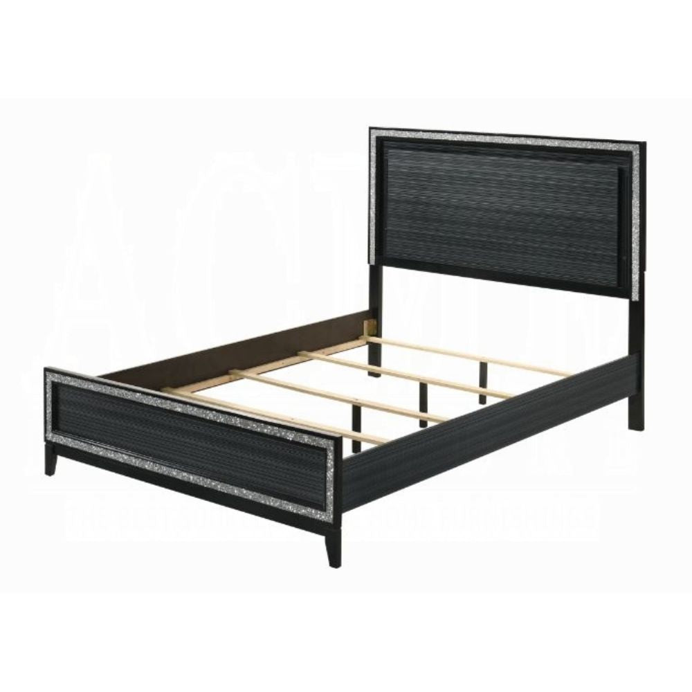 Dean Haiden Queen Wood LED Platform Bed – Classic Modern Design with Illuminated Headboard
