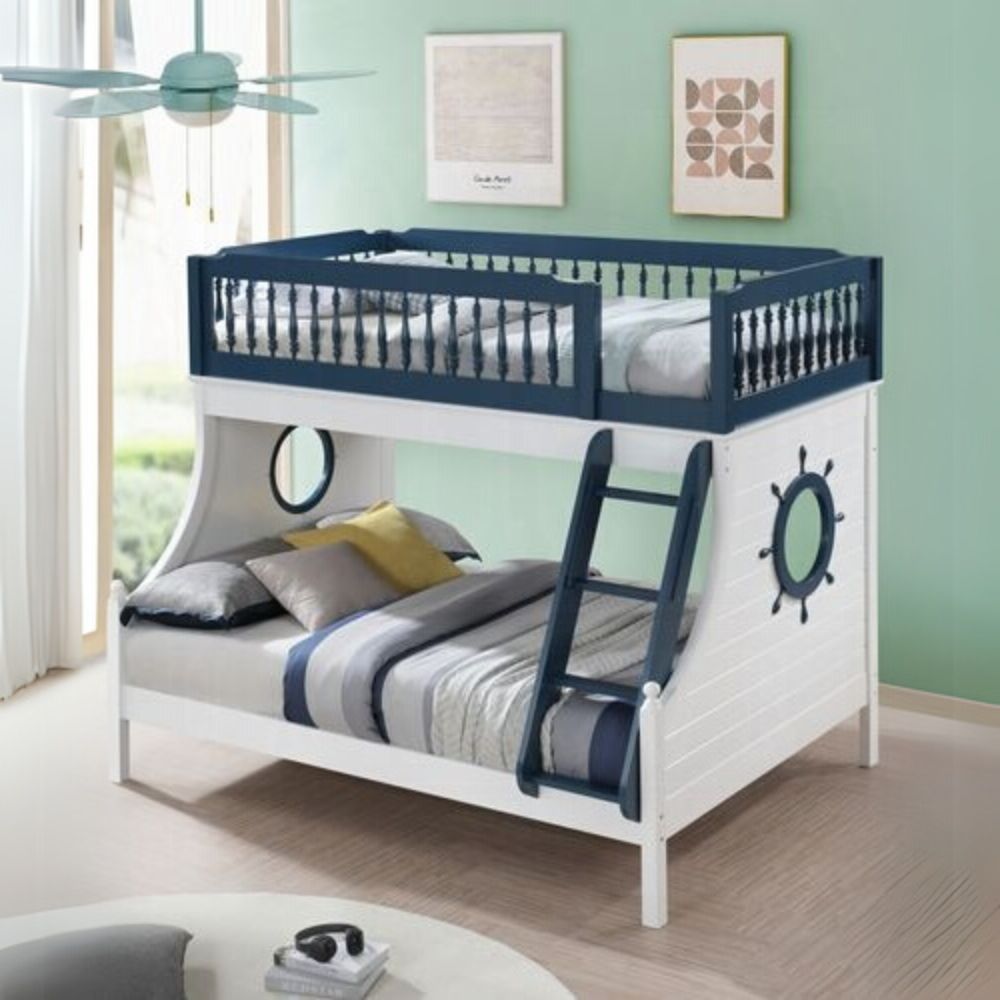 Julia Farah Twin Over Full Wooden Bunk Bed – Space-Saving Contemporary Design