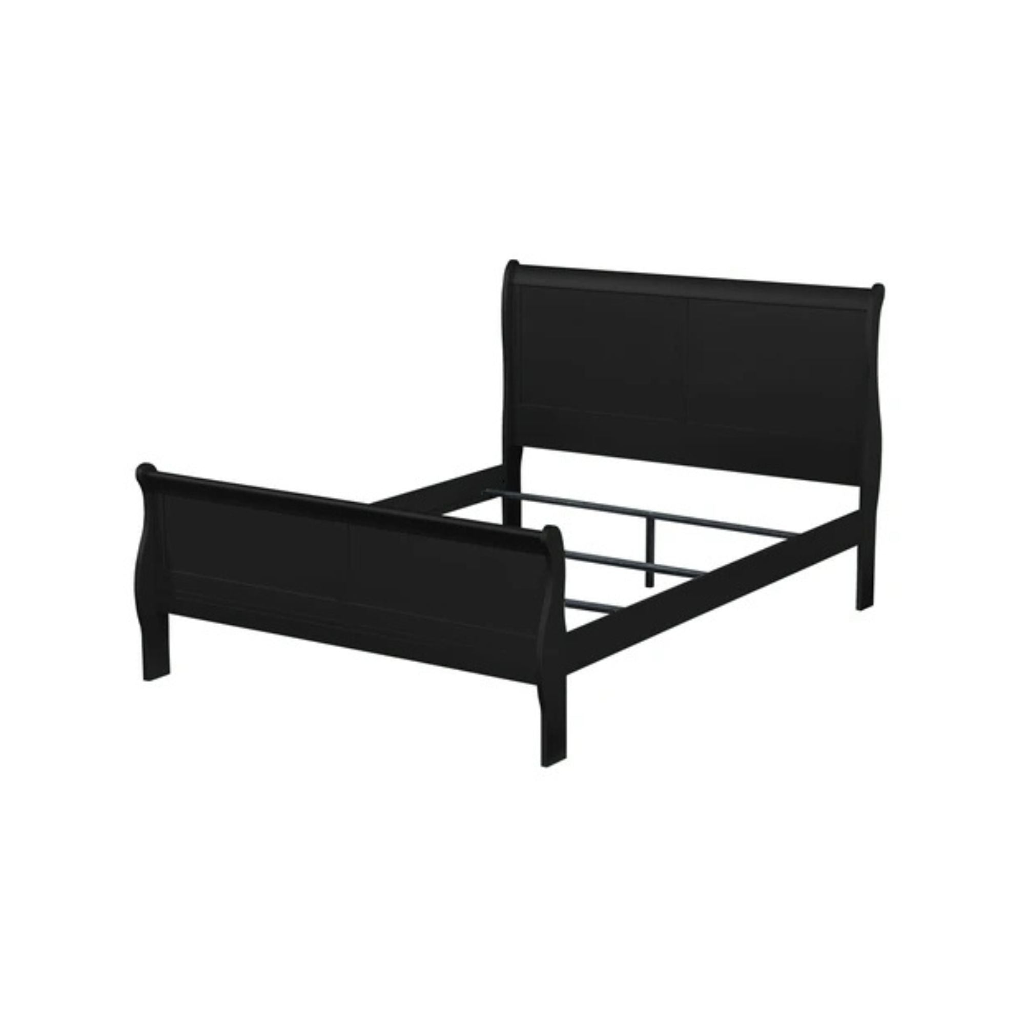 Jolly Louis Philippe Queen Wooden Sleigh Bed – Curved Headboard & Footboard