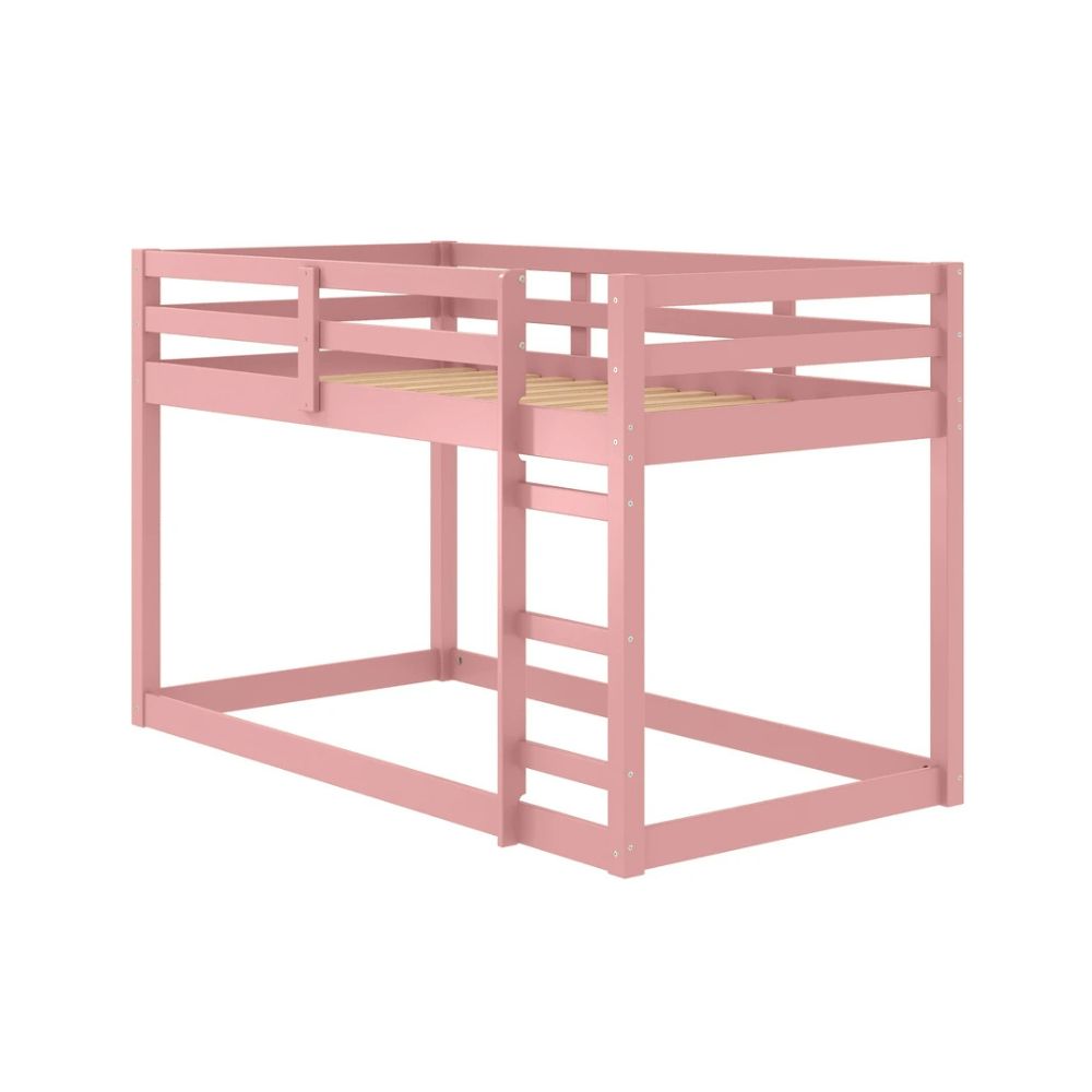 Quinn Gaston II Twin Loft Bed Pink – Space-Saving Kids Bed with Safety Rails