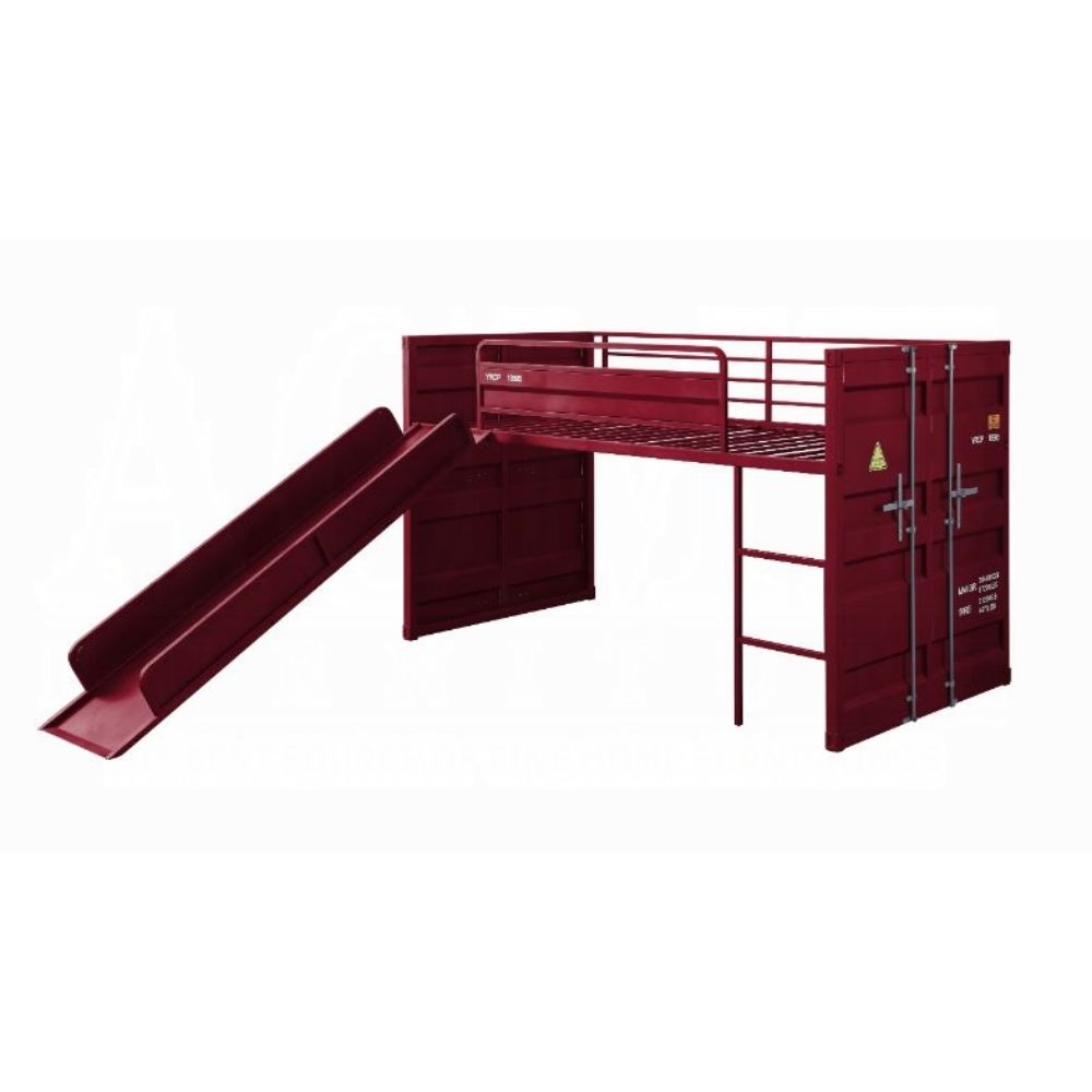 Rochester Cargo Teenager Twin Metal Loft Bed – Space-Saving Slide Design