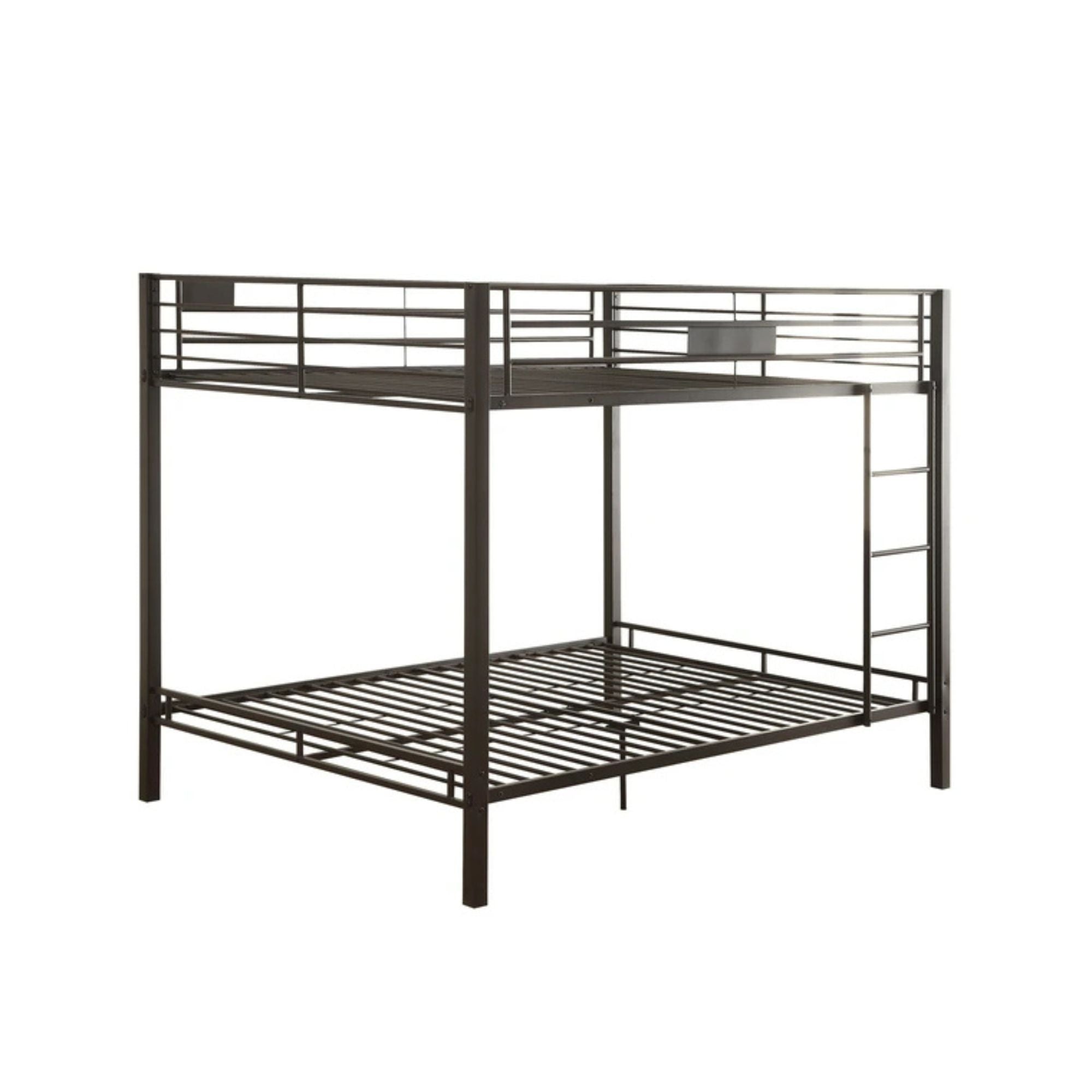 Obsidian Limbra Queen over Queen Bunk Bed Sandy Black Metal – Industrial Space-Saving Design