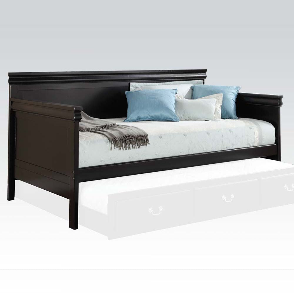 Clayton Bailee Twin Wooden Teenager Daybed – Panel Style with Profile Molding & Trundle