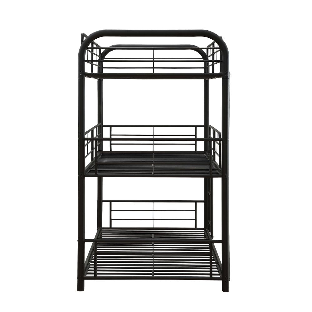 Rex Cairo Twin Over Twin Over Twin Bunk Bed Black Metal