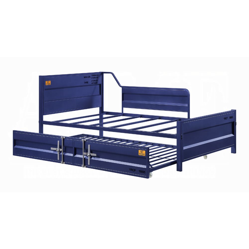 Ventura Cargo Twin Gunmetal Metal Daybed with Trundle – Industrial Space-Saving Design