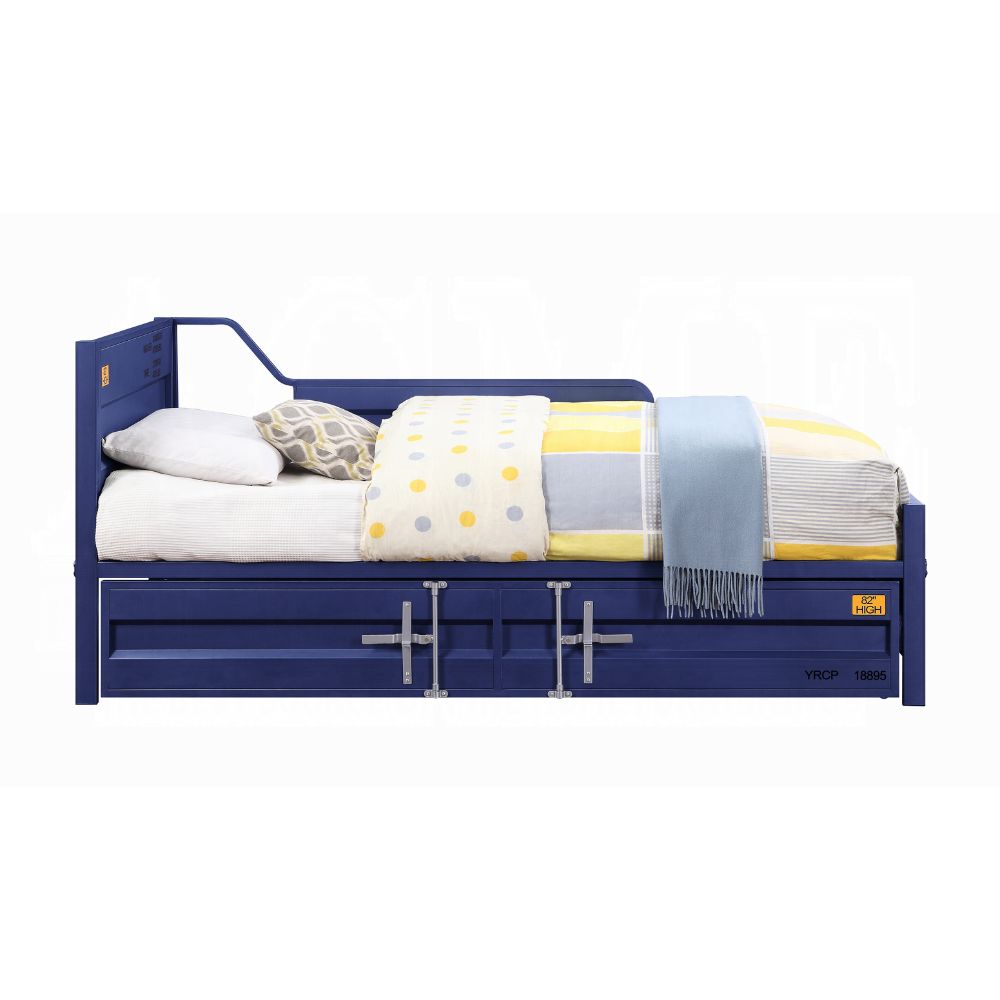 Ventura Cargo Twin Gunmetal Metal Daybed with Trundle – Industrial Space-Saving Design