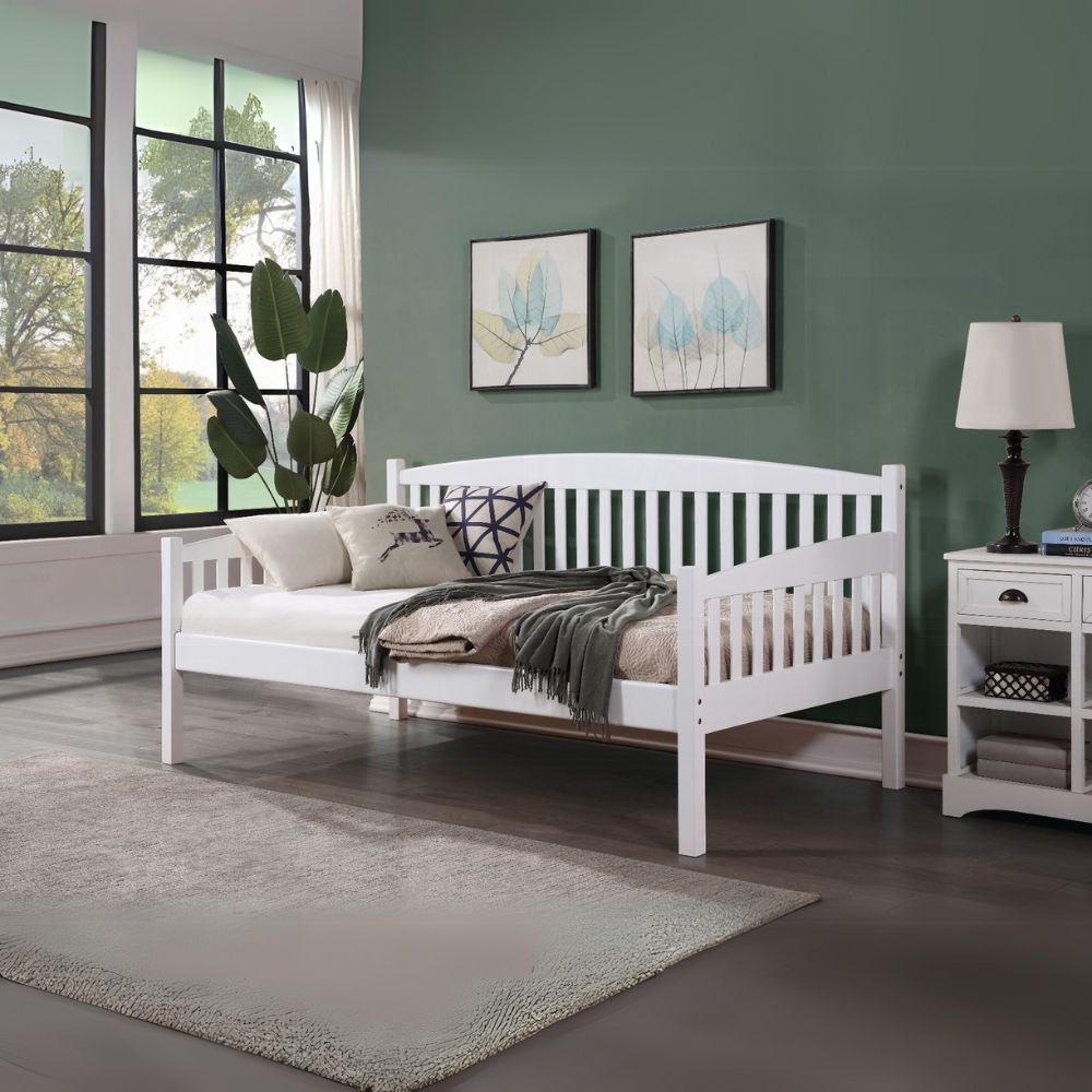 Lindar Caryn Twin Wooden Daybed – Industrial Style Youth Bed with Metal Accents