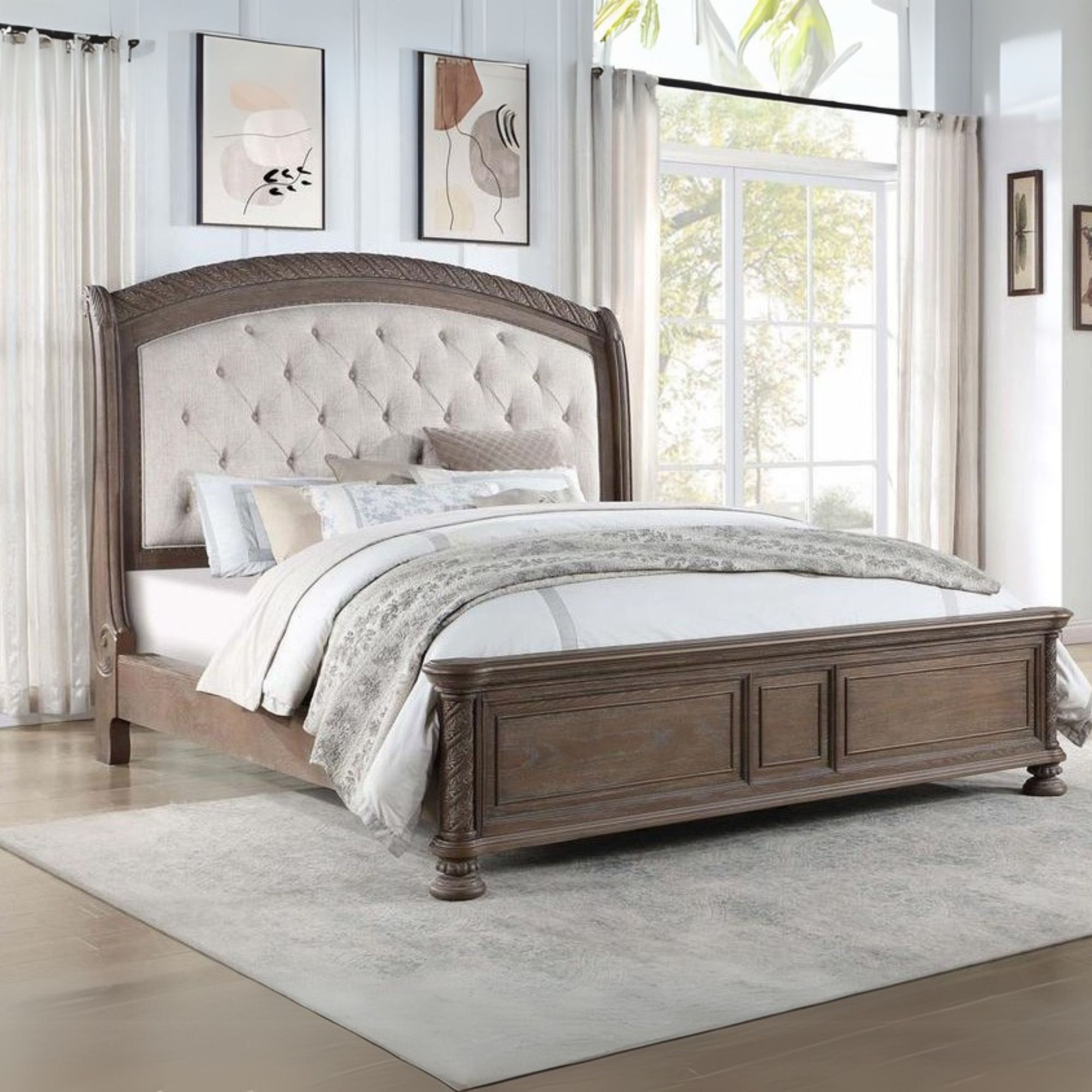 Juniper Emmett-tufted-headboard-california-king-panel-bed-walnut-and-beige-4