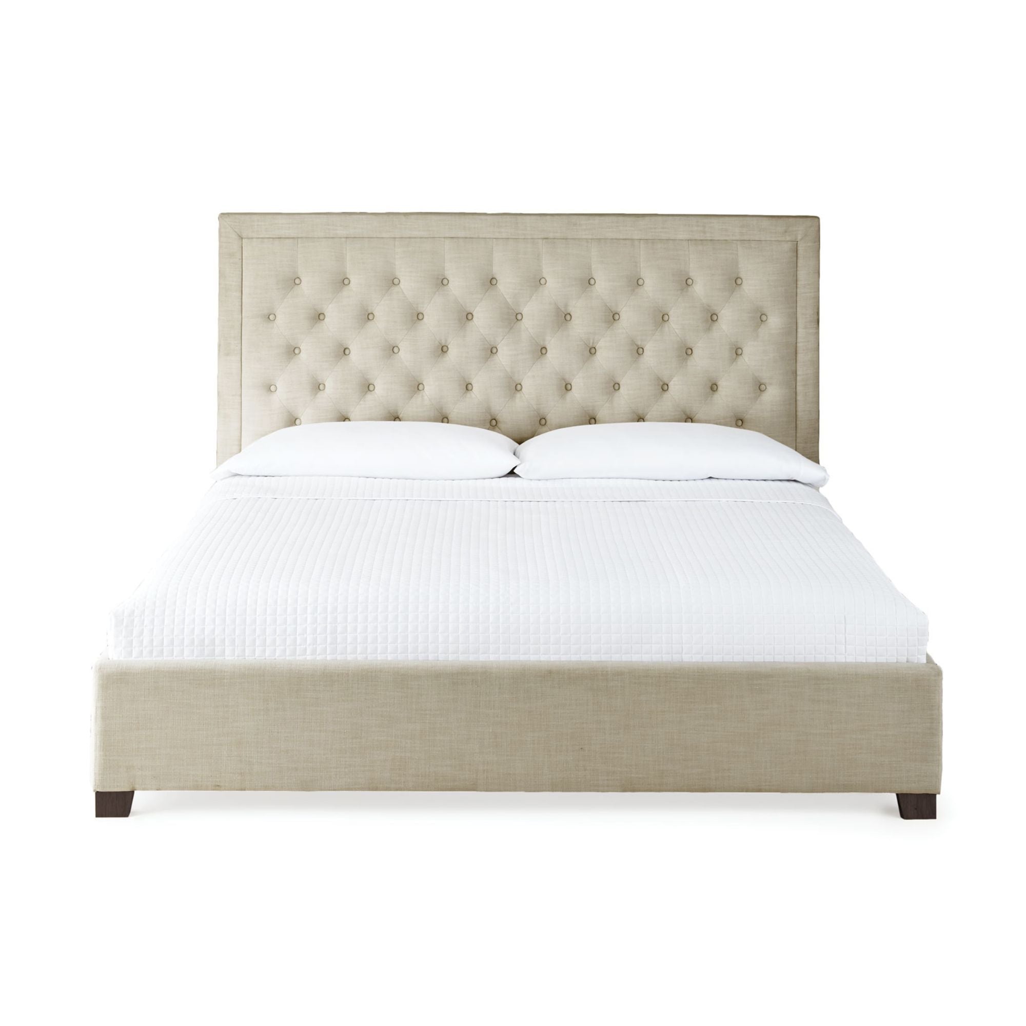 Calidore Isadora Collection King Bed in White – Sleek Upholstered Frame for Modern Bedrooms