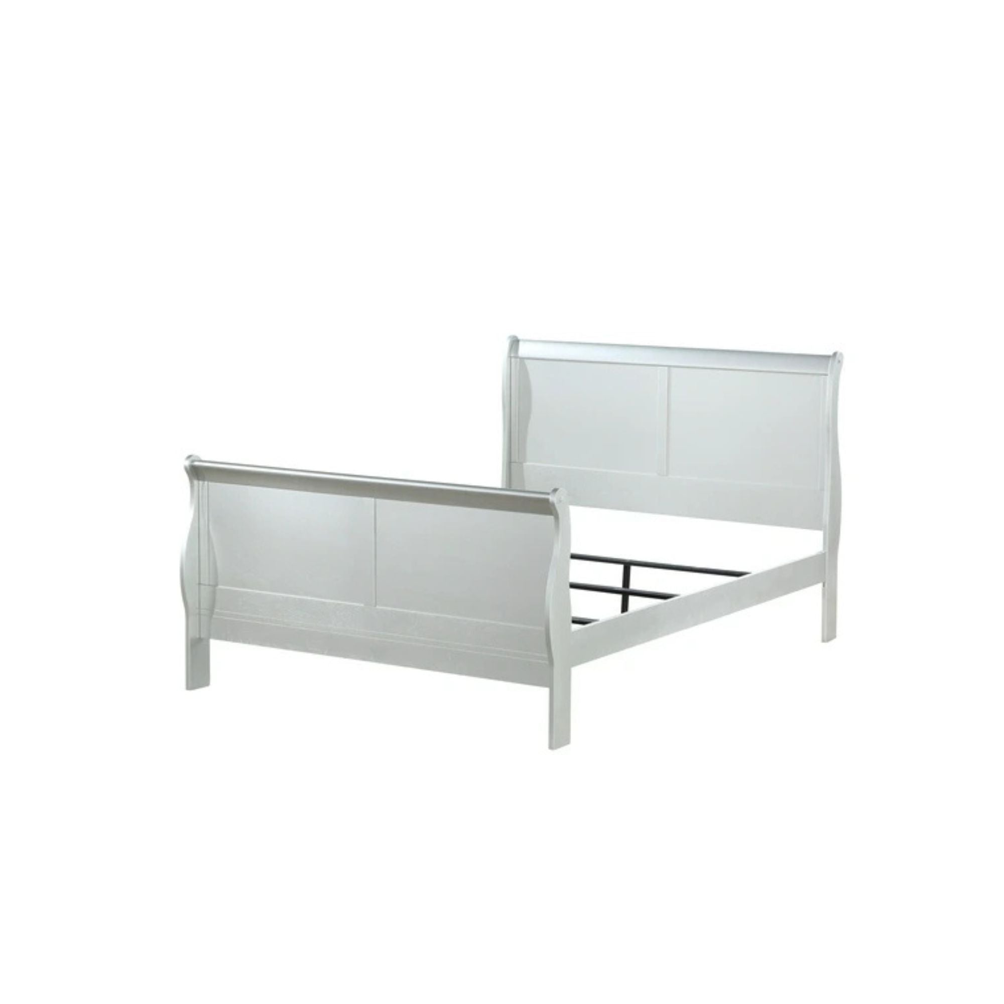 Grove Louis Philippe III EK Bed Brown Cherry Wood – Traditional Sleigh Bed with Curved Panels