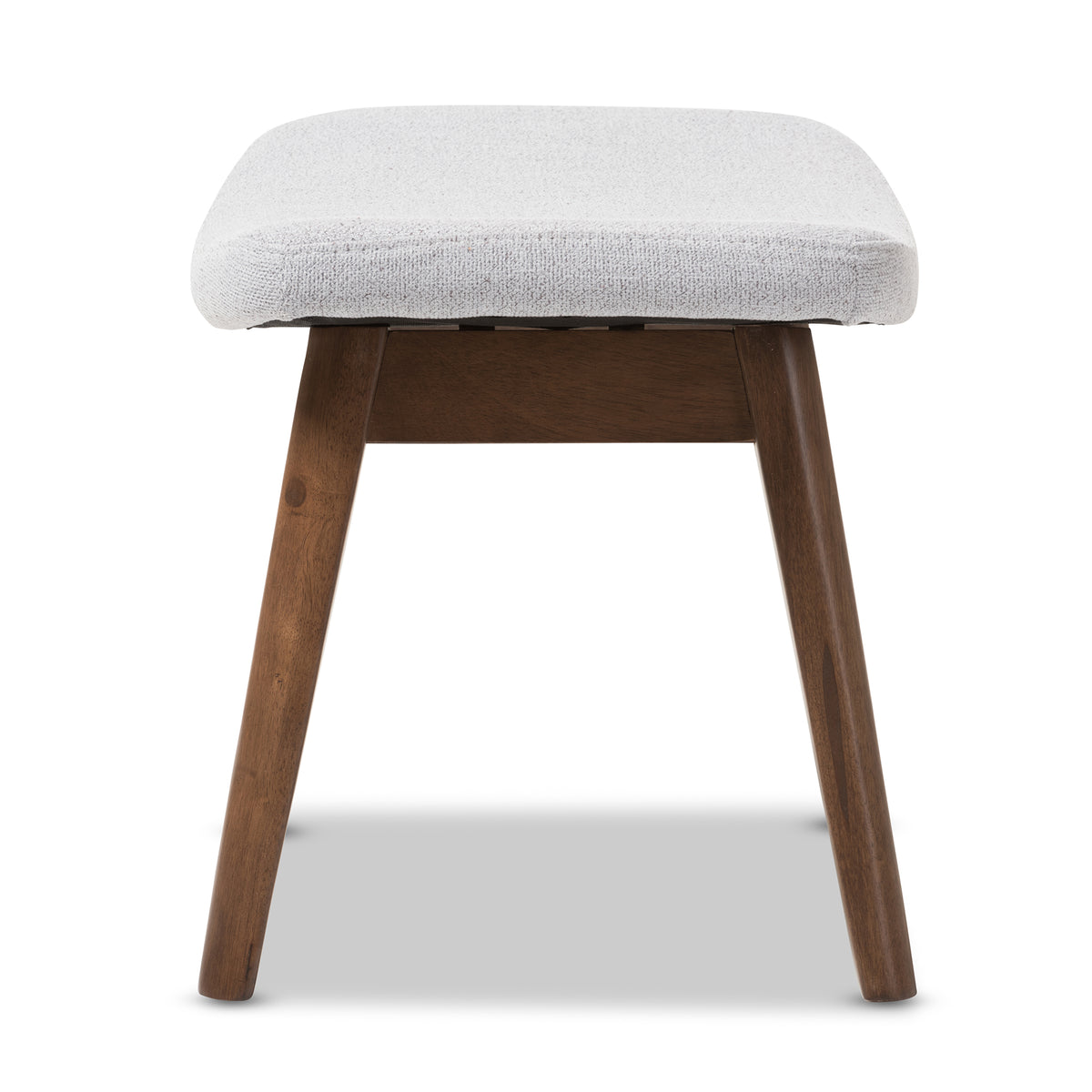 Vera Mid-Century Modern Light Grey Fabric Upholstered Ottoman