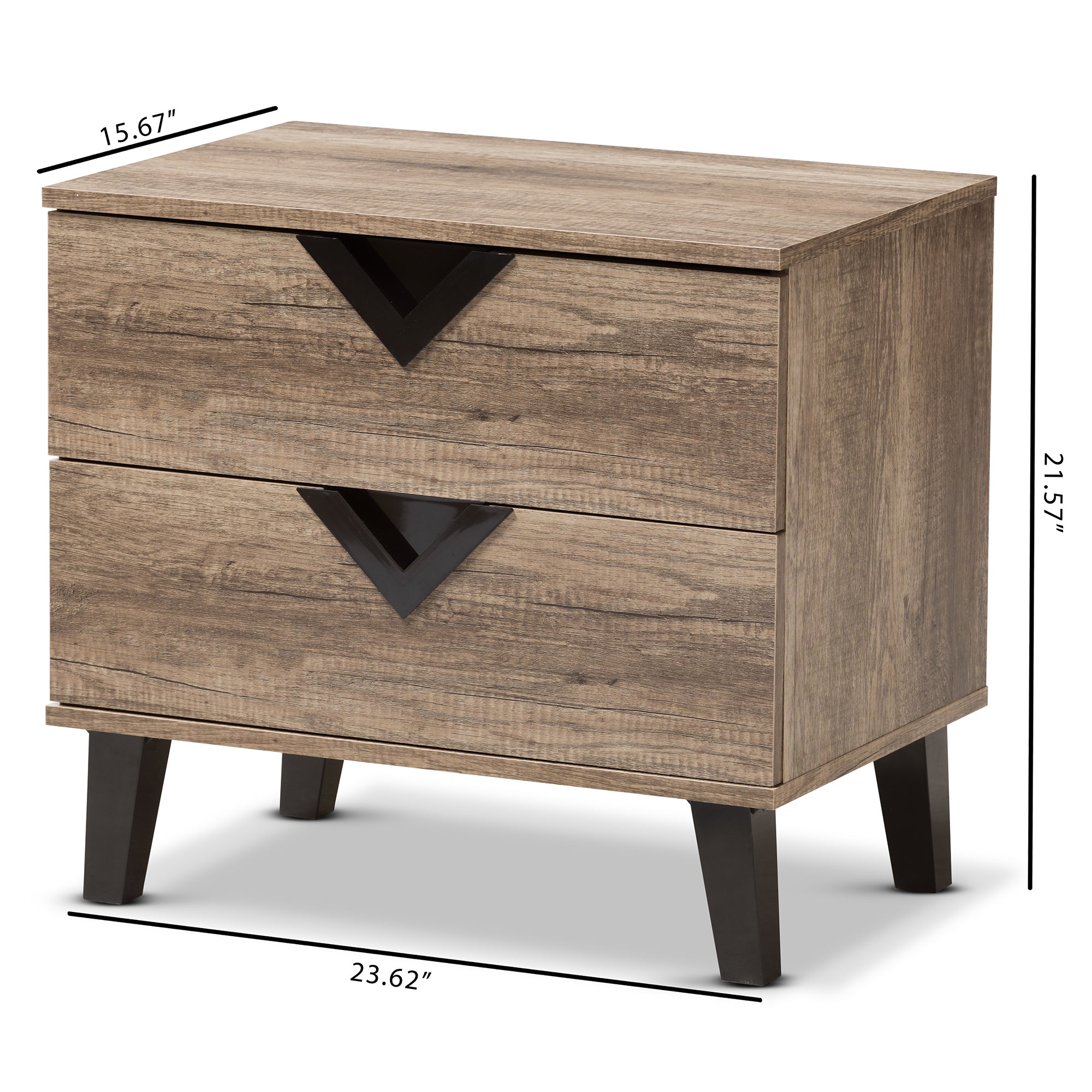 Swanson Modern and Contemporary Light Brown Wood 2-Drawer Nightstand