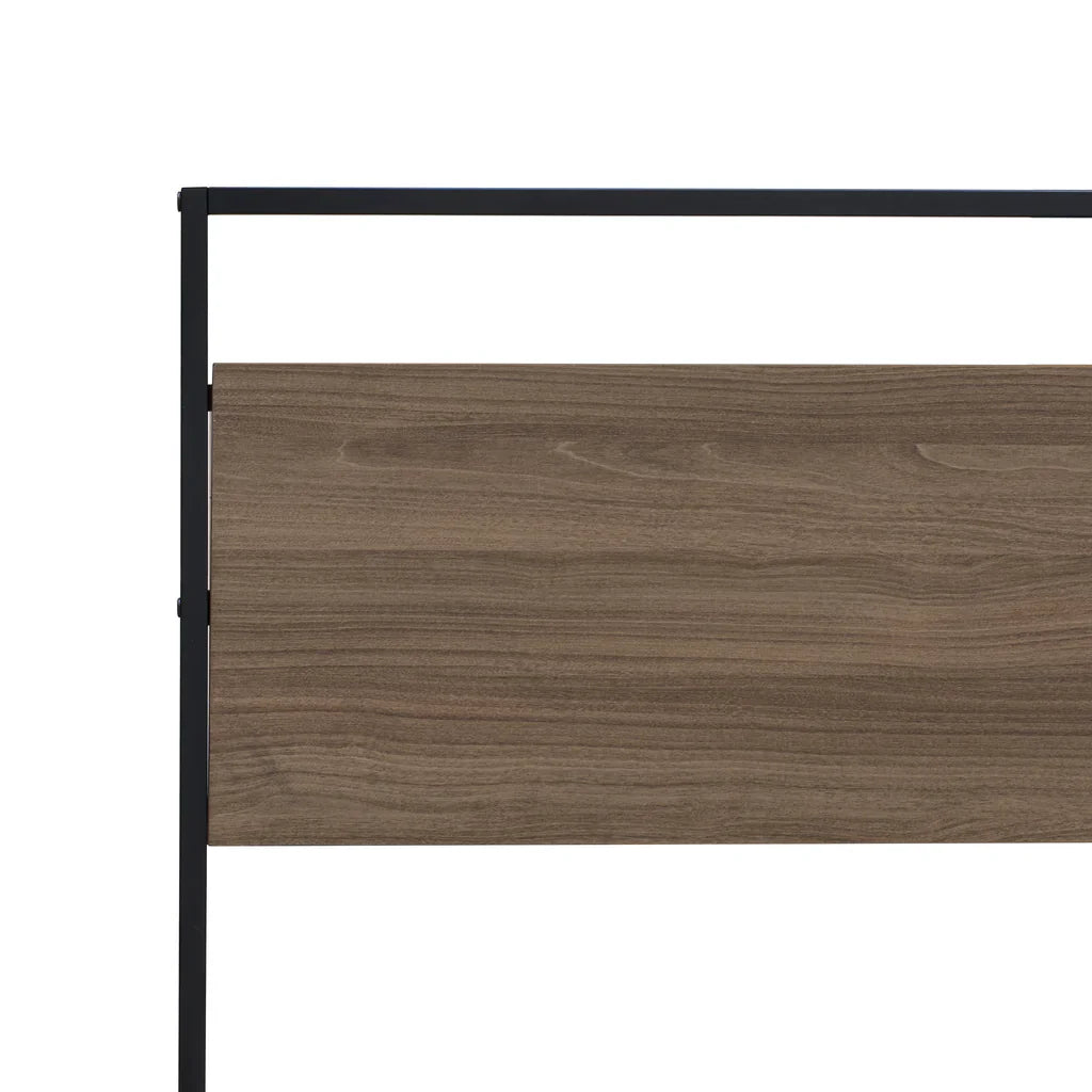 Selden Wilson Twin Metal Platform Bed Black Vintage Design with Headboard & Under-Bed Storage