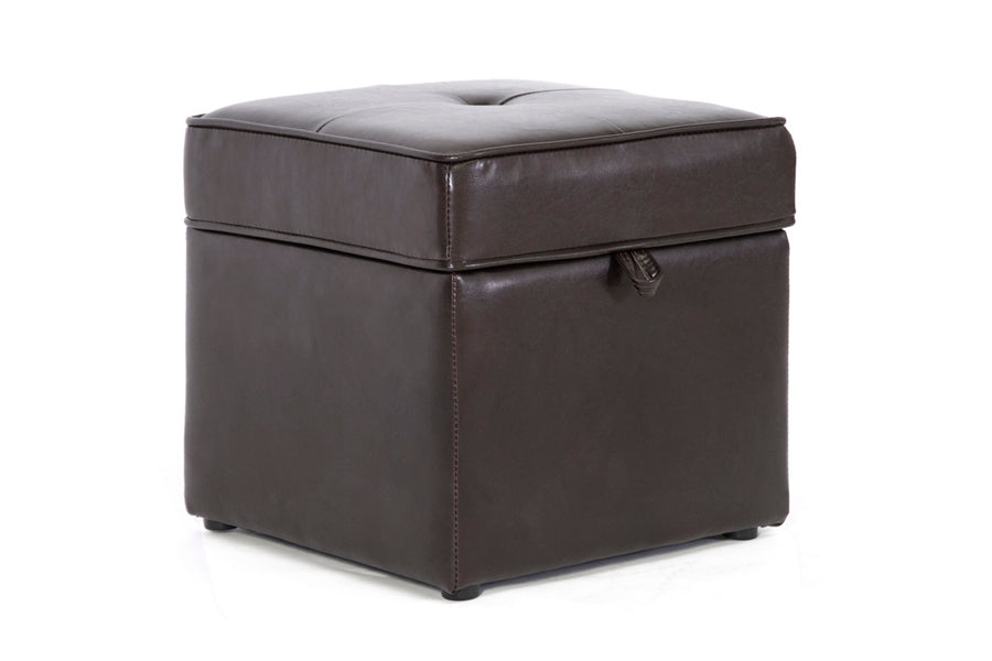 Sydney Brown Modern Storage Ottoman