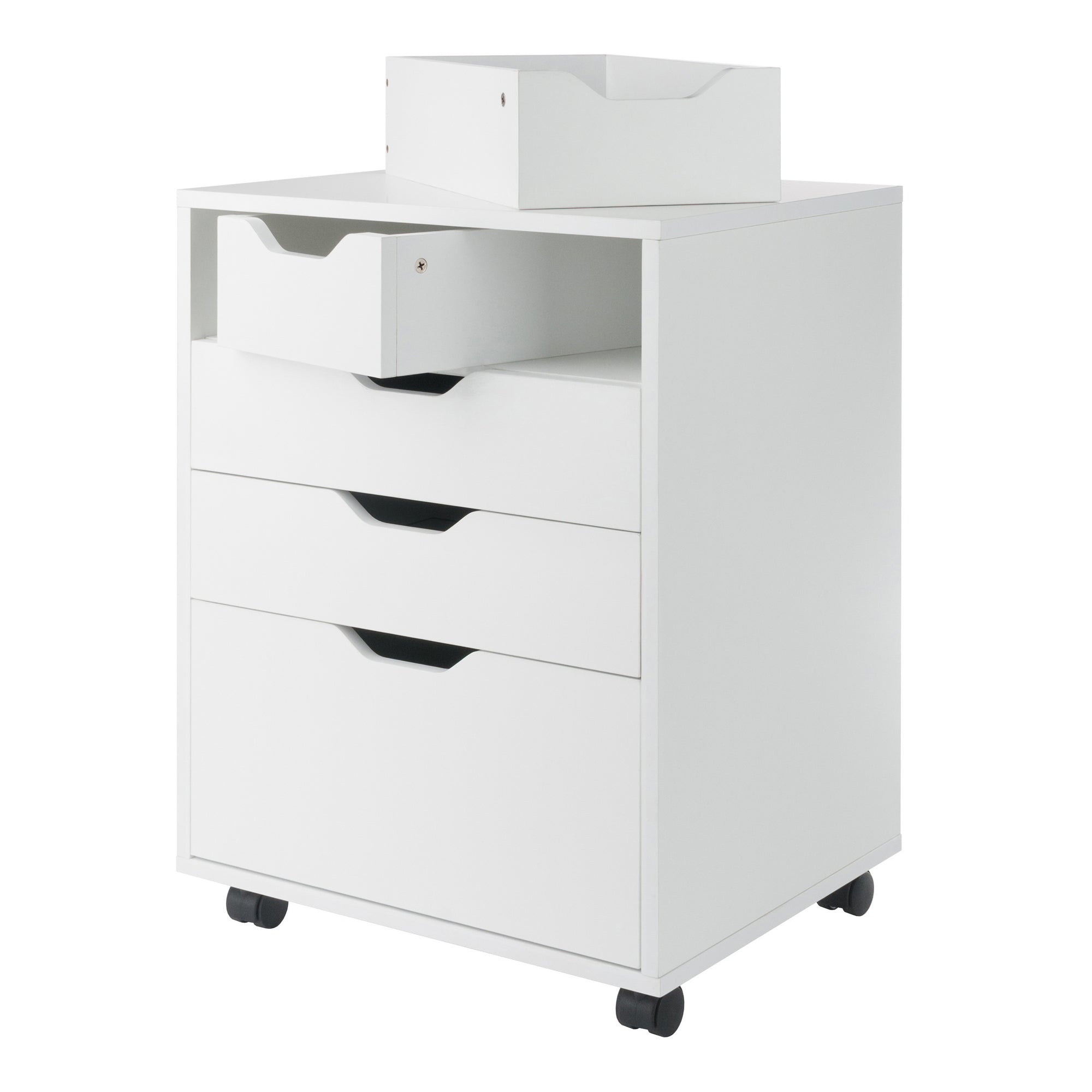Halifax Bins & Drawers Storage Mobile Cabinet, White