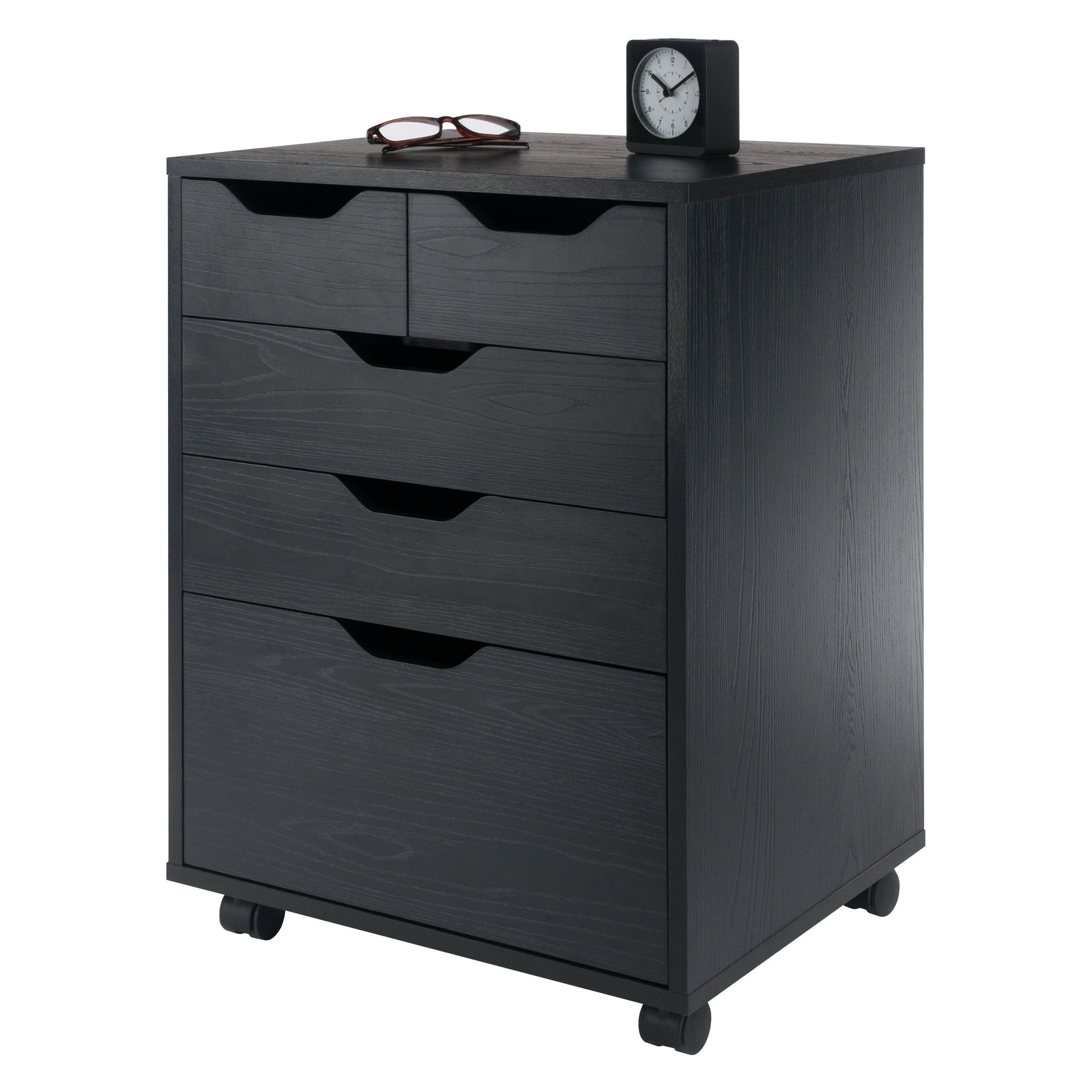 Halifax Bins & Drawers Storage Mobile Cabinet, Black