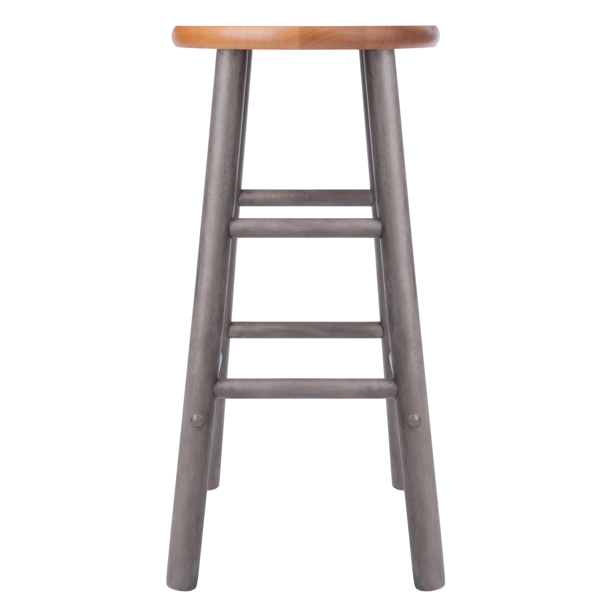 Huxton 2-Pc Counter Stool Set, Oyster Gray and Teak