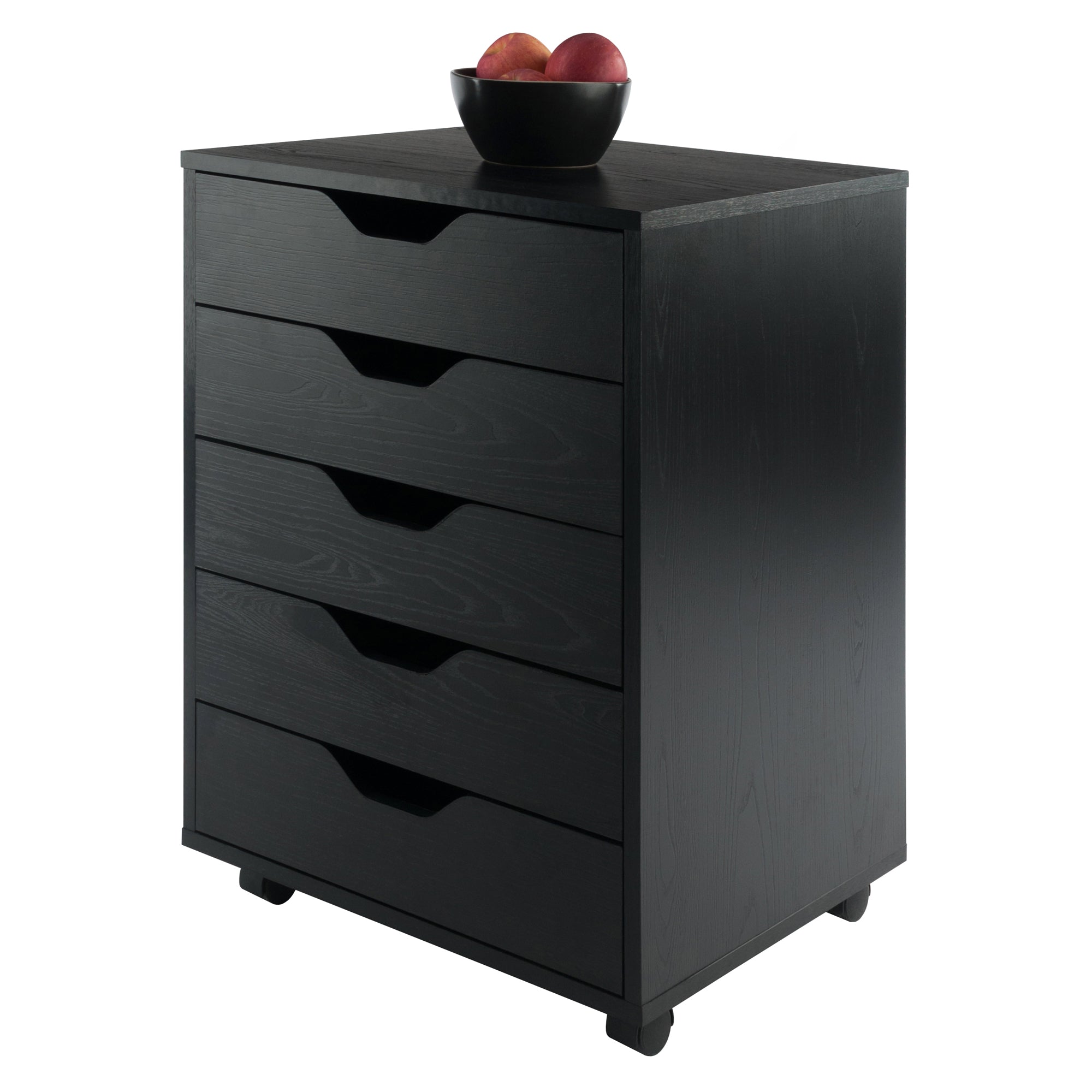 Halifax 5-Drawer Mobile Cabinet, Black