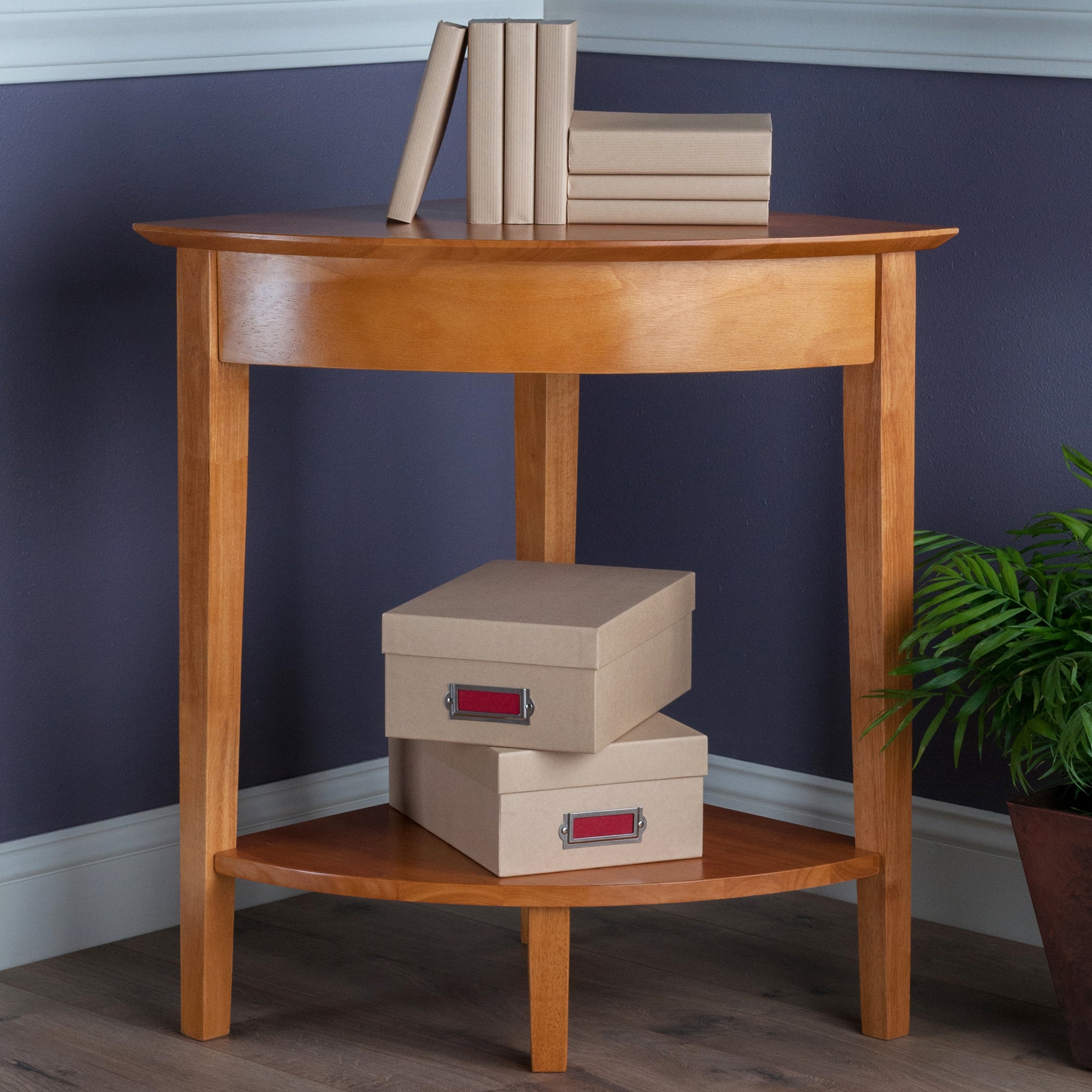 Studio Home Office Corner Table, Honey