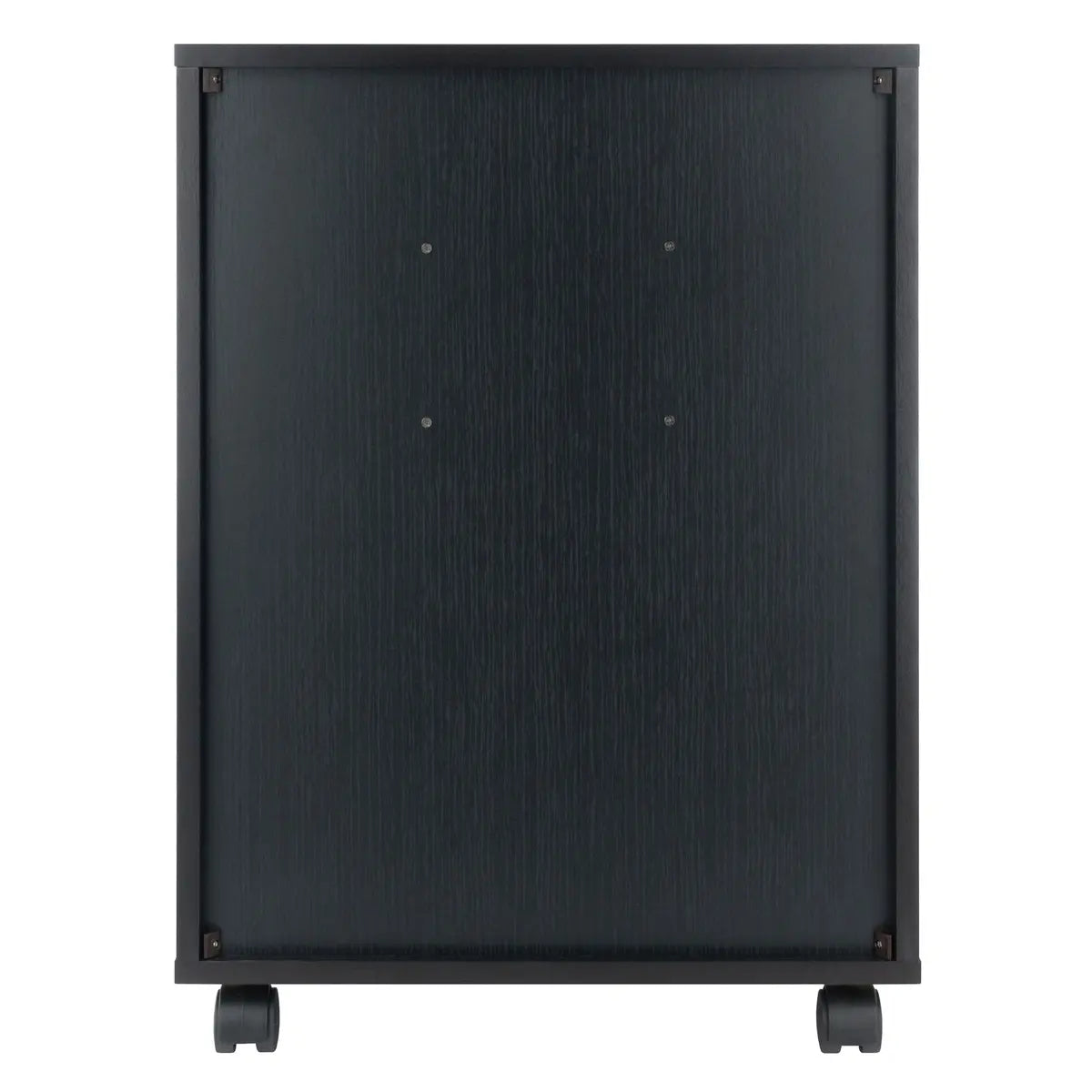 Norfolk 4 Bins, 2 Drawer Mobile Cabinet, Black Finish