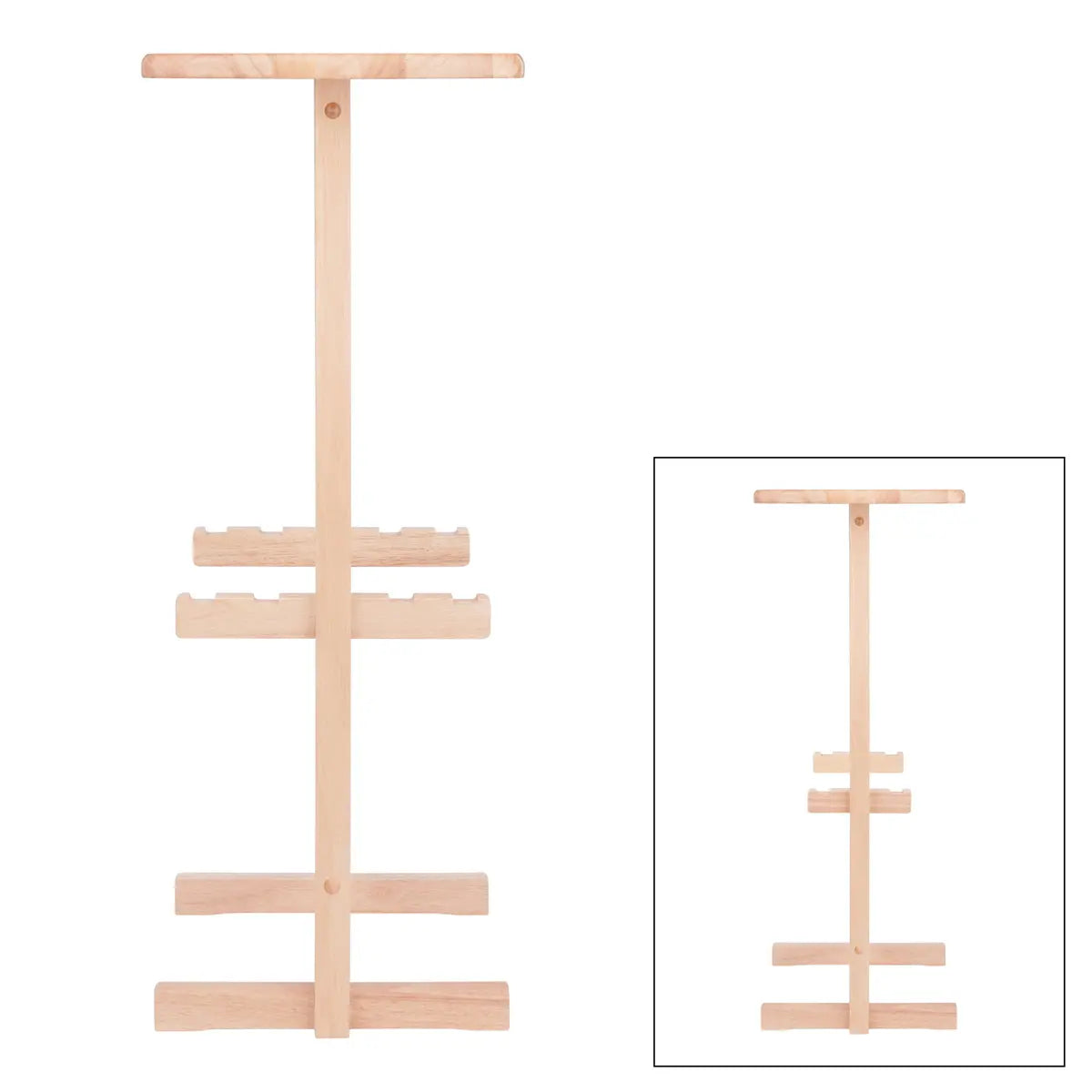 Riley Snack Table Rack, Natural Finish