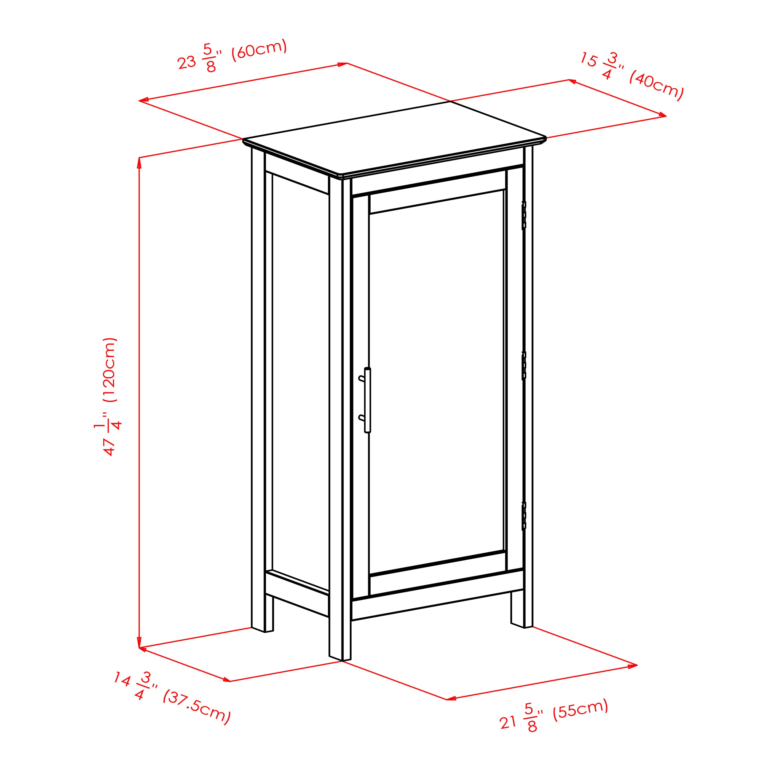 Wood Poppy Display Cabinet, Glass Door, Black