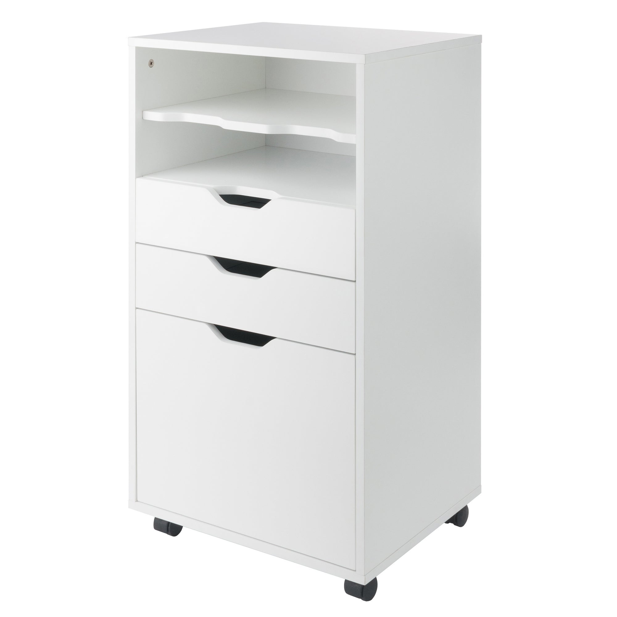 Halifax Bins & Drawers Multi-Storage Tall Mobile Cabinet, White