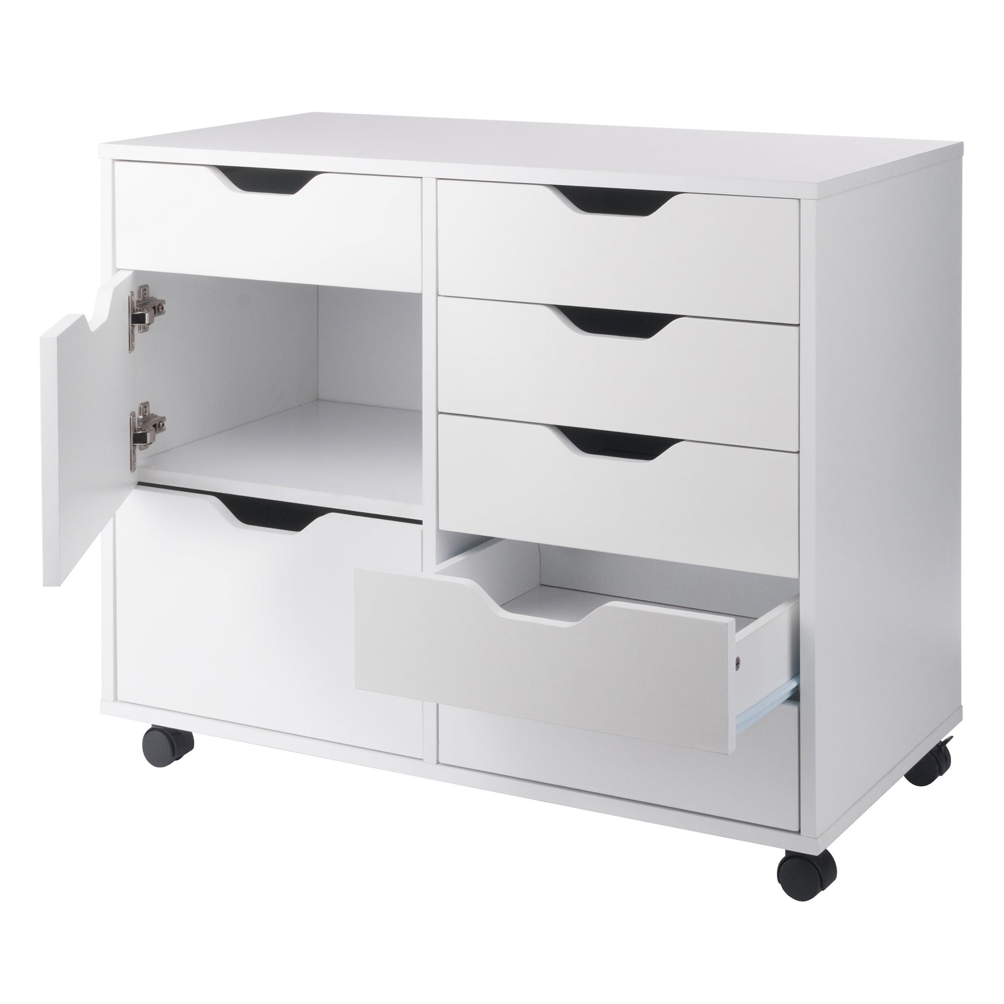 Halifax 6-Drawer Multi-Storage Mobile Cabinet, White