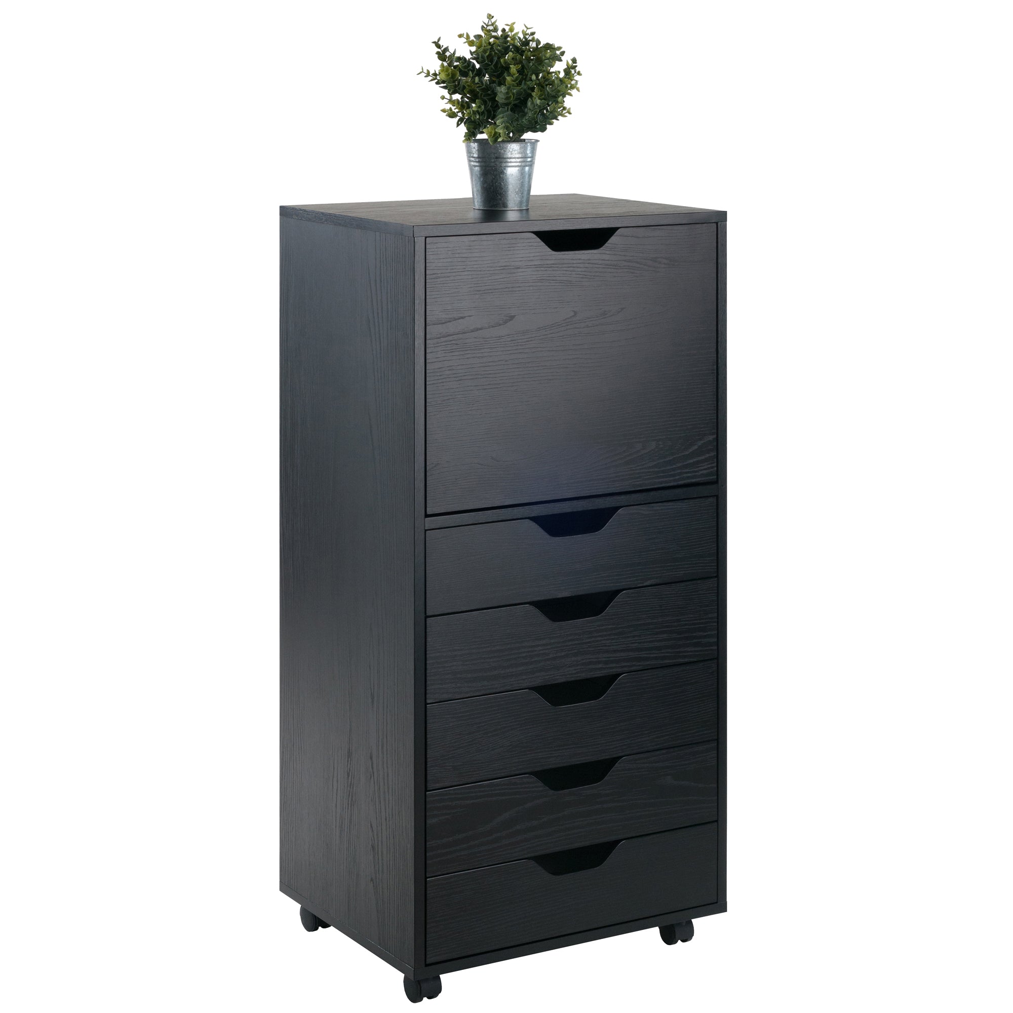 Halifax 5-Drawer Storage Mobile Cabinet, Black