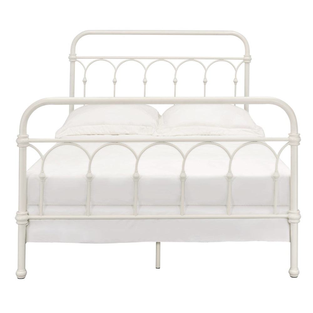 Hamona Citron Full Bed White Wood – Modern Low Profile Platform Frame