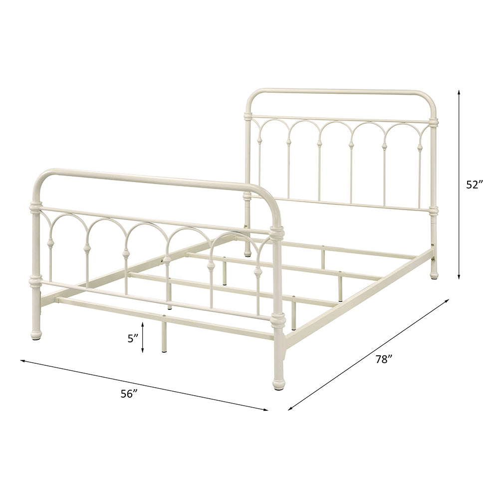 Hamona Citron Full Bed White Wood – Modern Low Profile Platform Frame