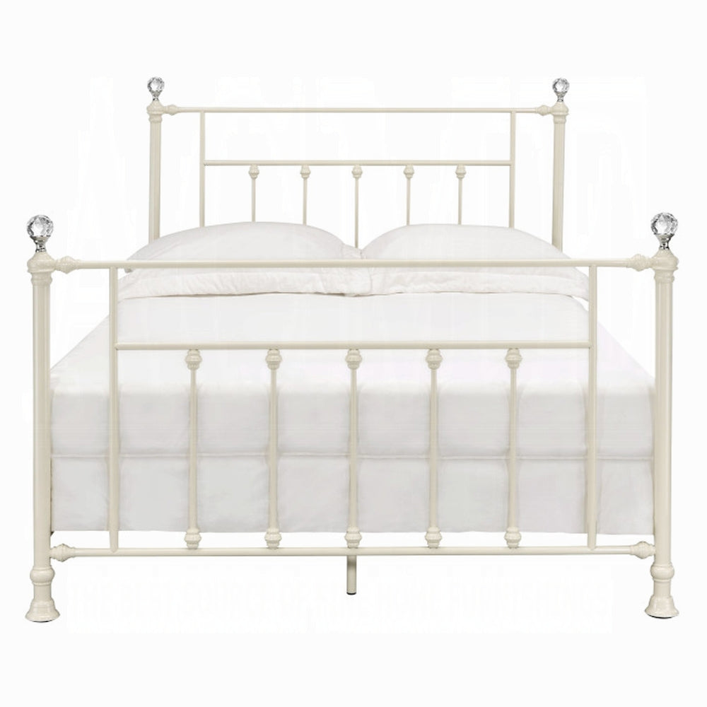 Elaine Comet Full White Bed – Contemporary Wood Bed with Sturdy Build