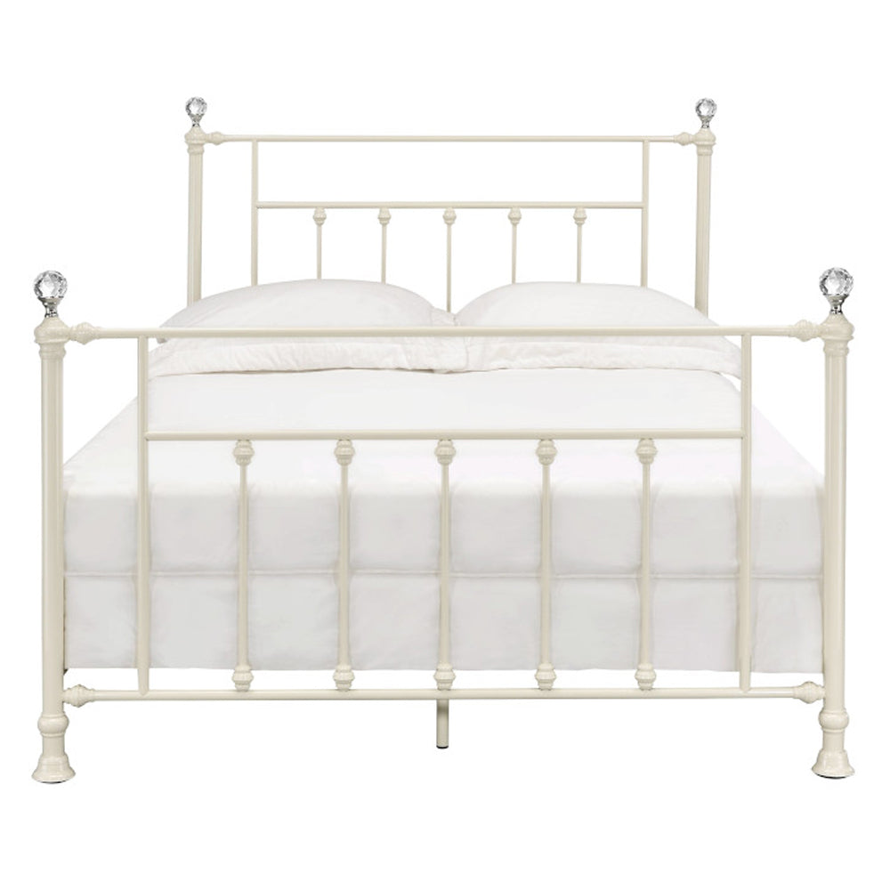 Elaine Comet Full White Bed – Contemporary Wood Bed with Sturdy Build